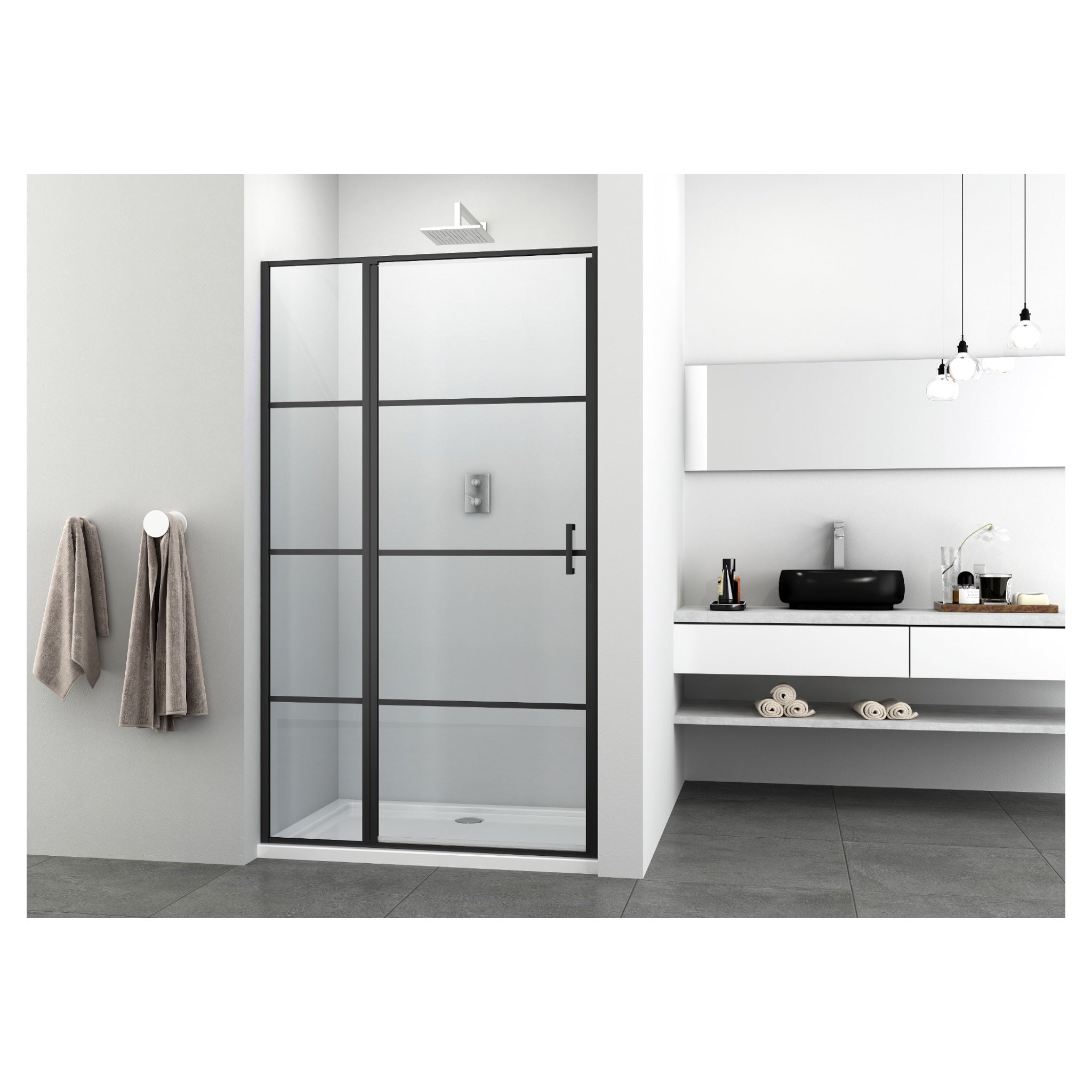 Puerta batiente 120 cm | Negro mate