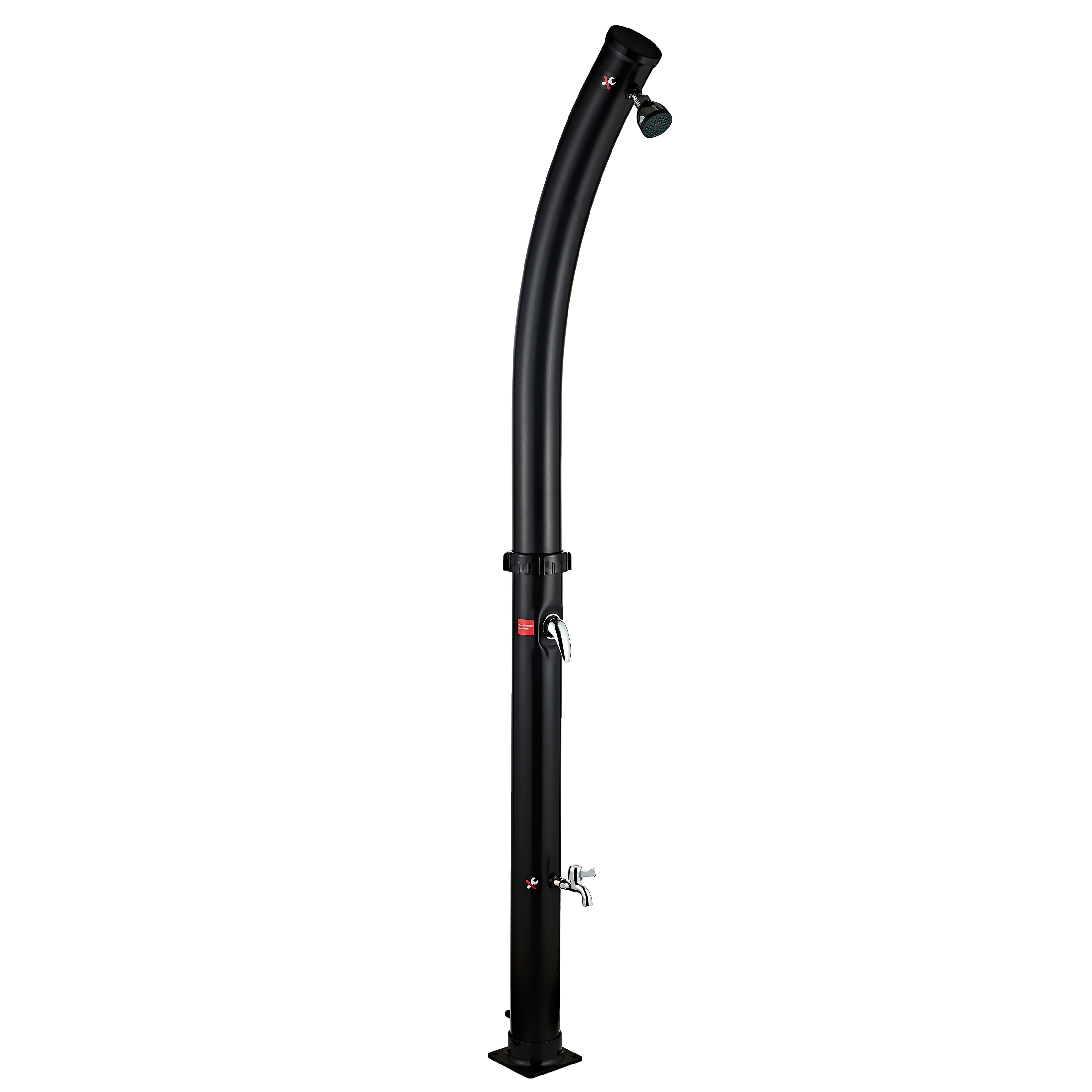 20L Outdoor Solar Shower with Foot Wash Function – Black, Curved Design
