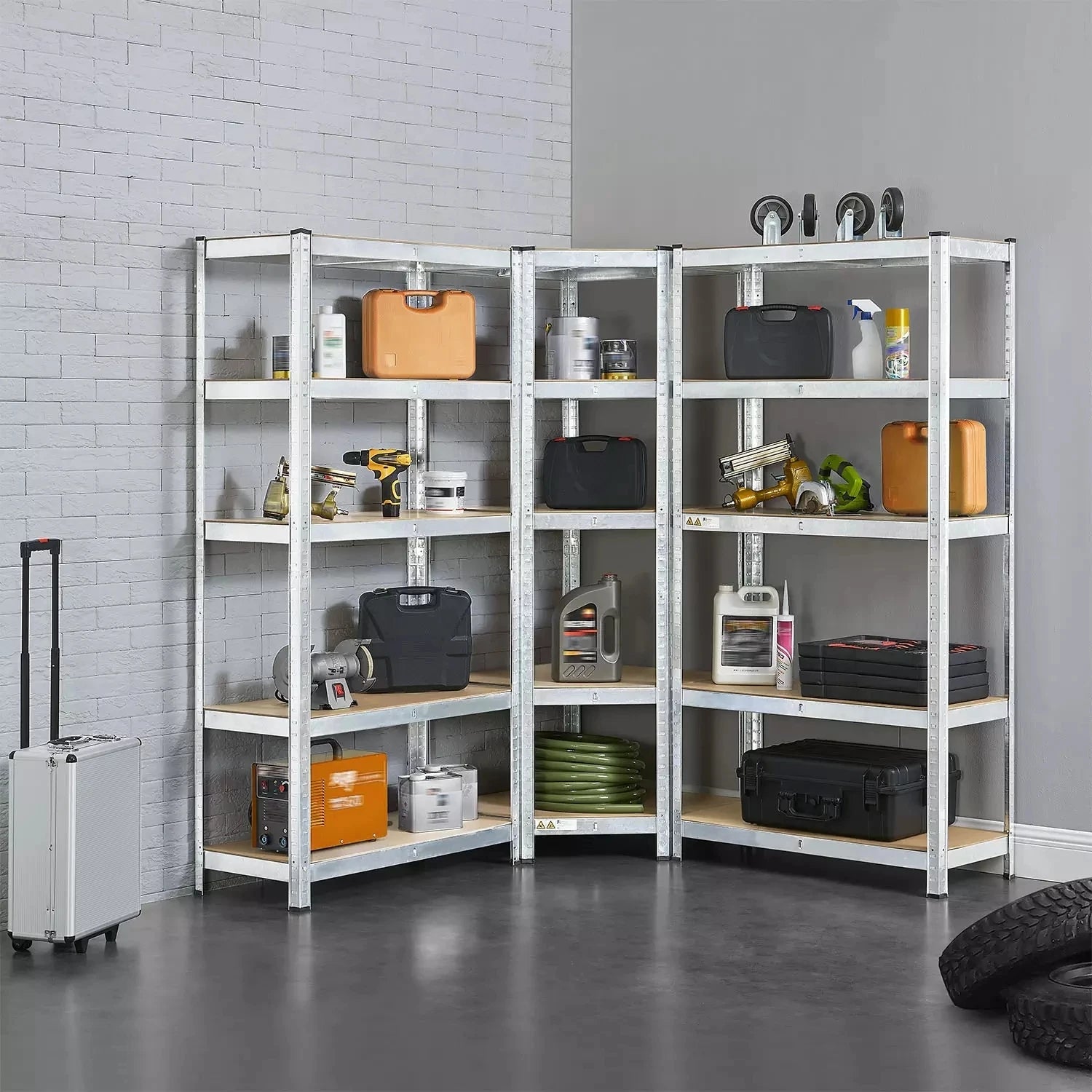 Estante esquinero resistente zinc 77x77x40x40x42x180 cm