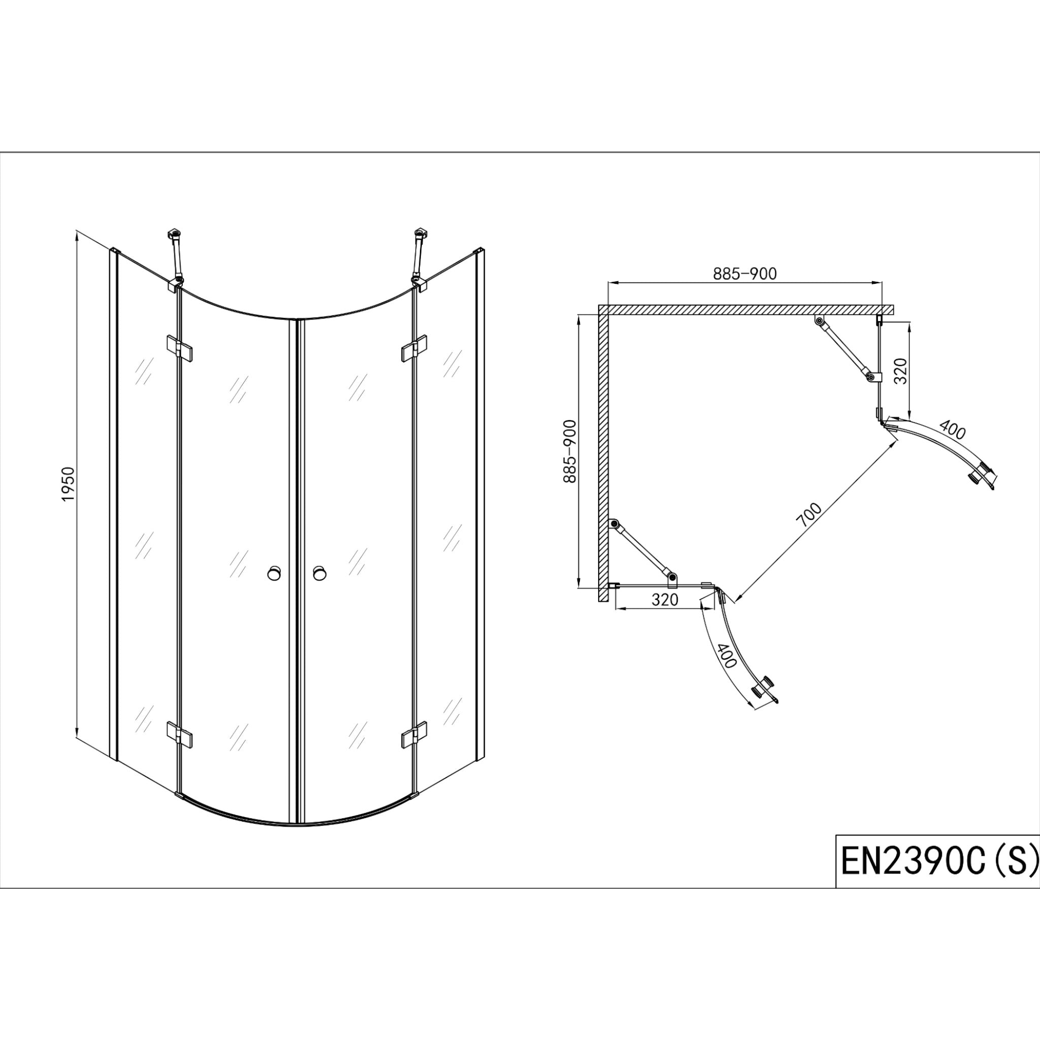 Pro-Line round shower cubicle with Easy Clean GEMMA