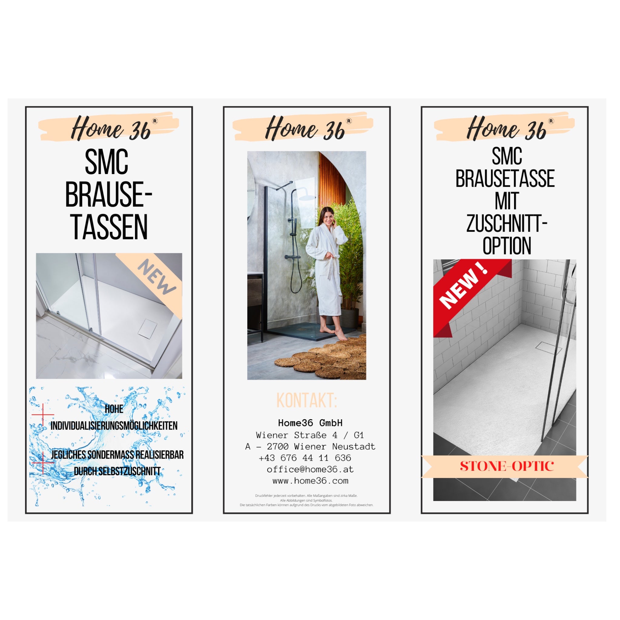 SMC Brausetasse 100x80 cm | Weiß Steinoptik