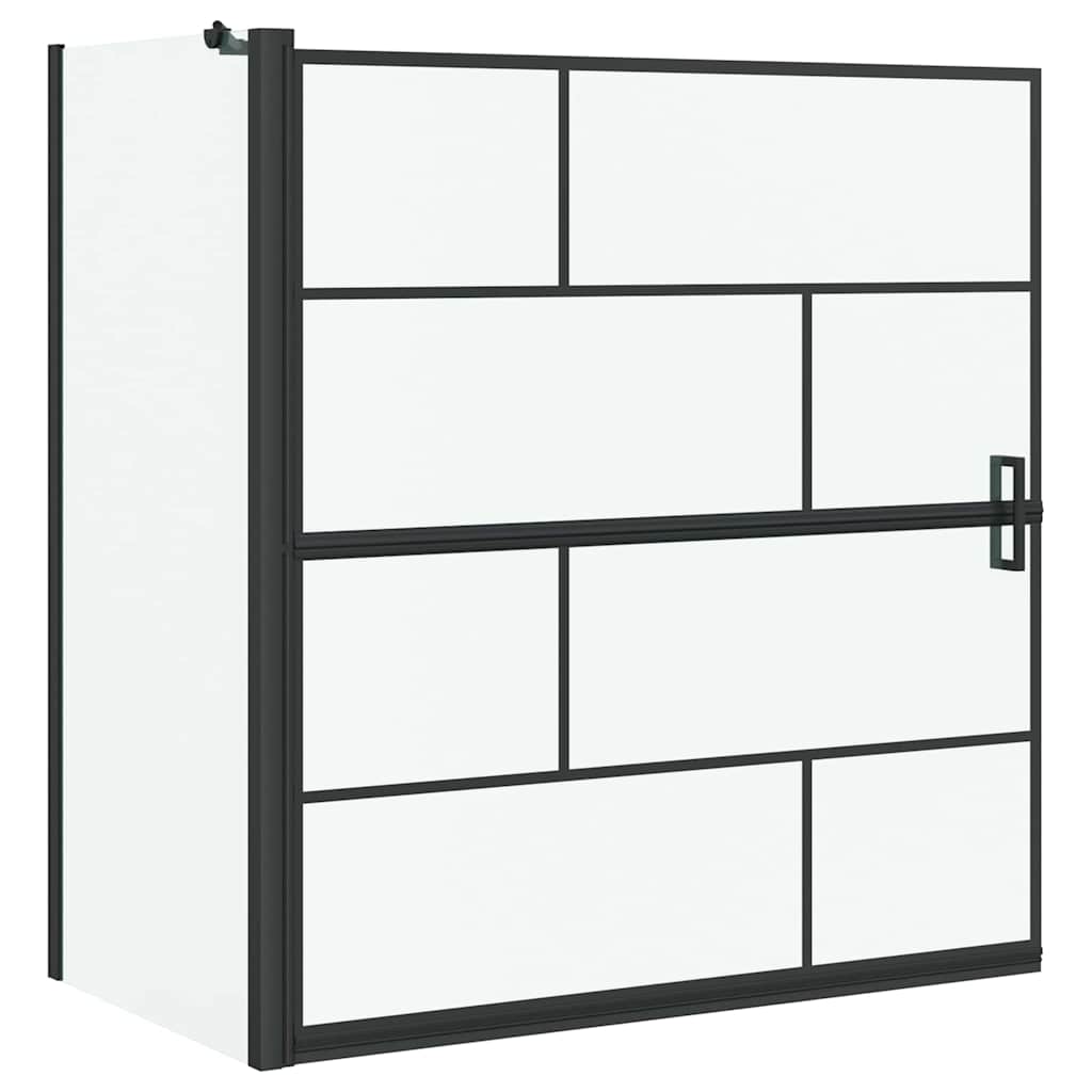 Bad-Duschschirm Schwarz und Transparent 116 x 67 x 129.5 cm