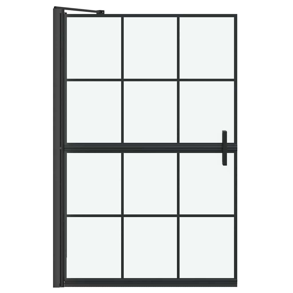 Bad-Duschschirm Schwarz und Transparent 80 x 67 x 129.5 cm