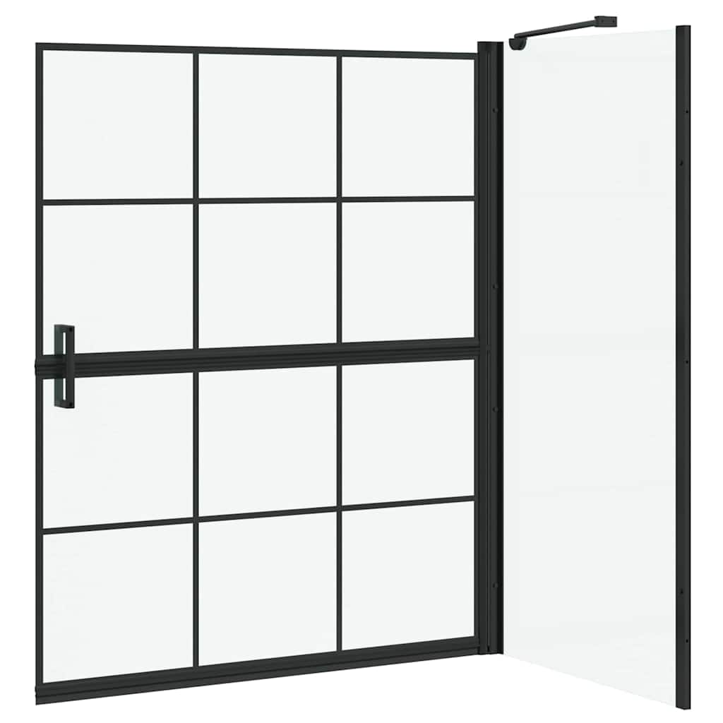 Bad-Duschschirm Schwarz und Transparent 100 x 67 x 129.5 cm
