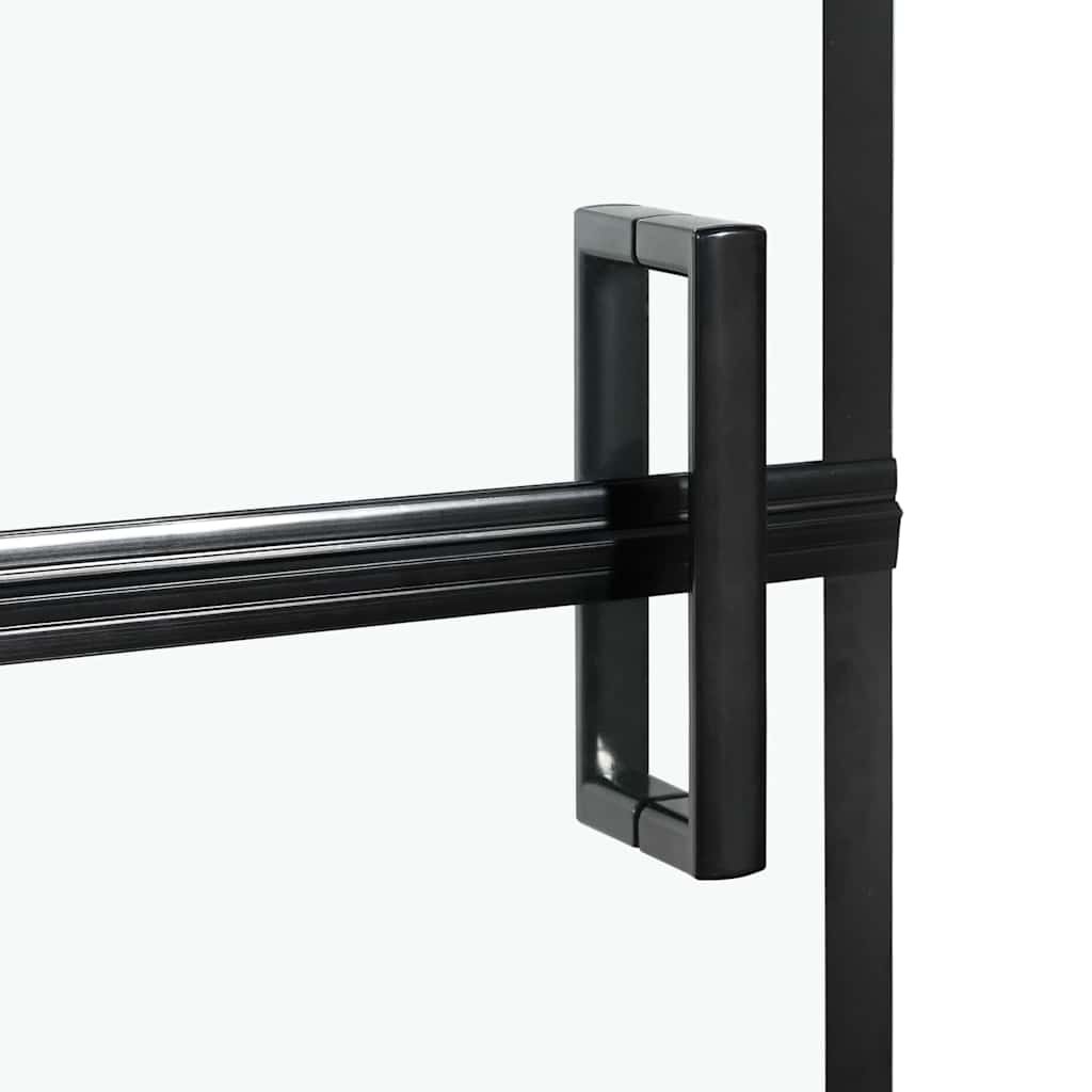 Bad-Duschschirm Schwarz und Transparent 100 x 67 x 129.5 cm
