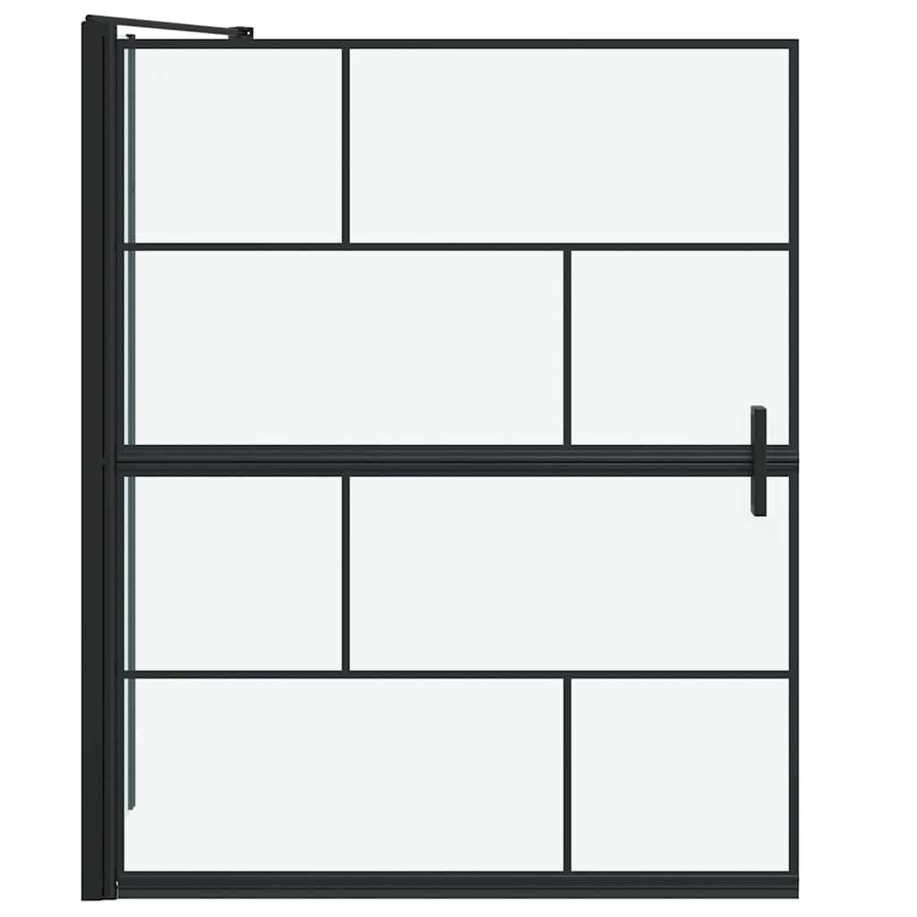 Bad-Duschschirm Schwarz und Transparent 100 x 67 x 129.5 cm
