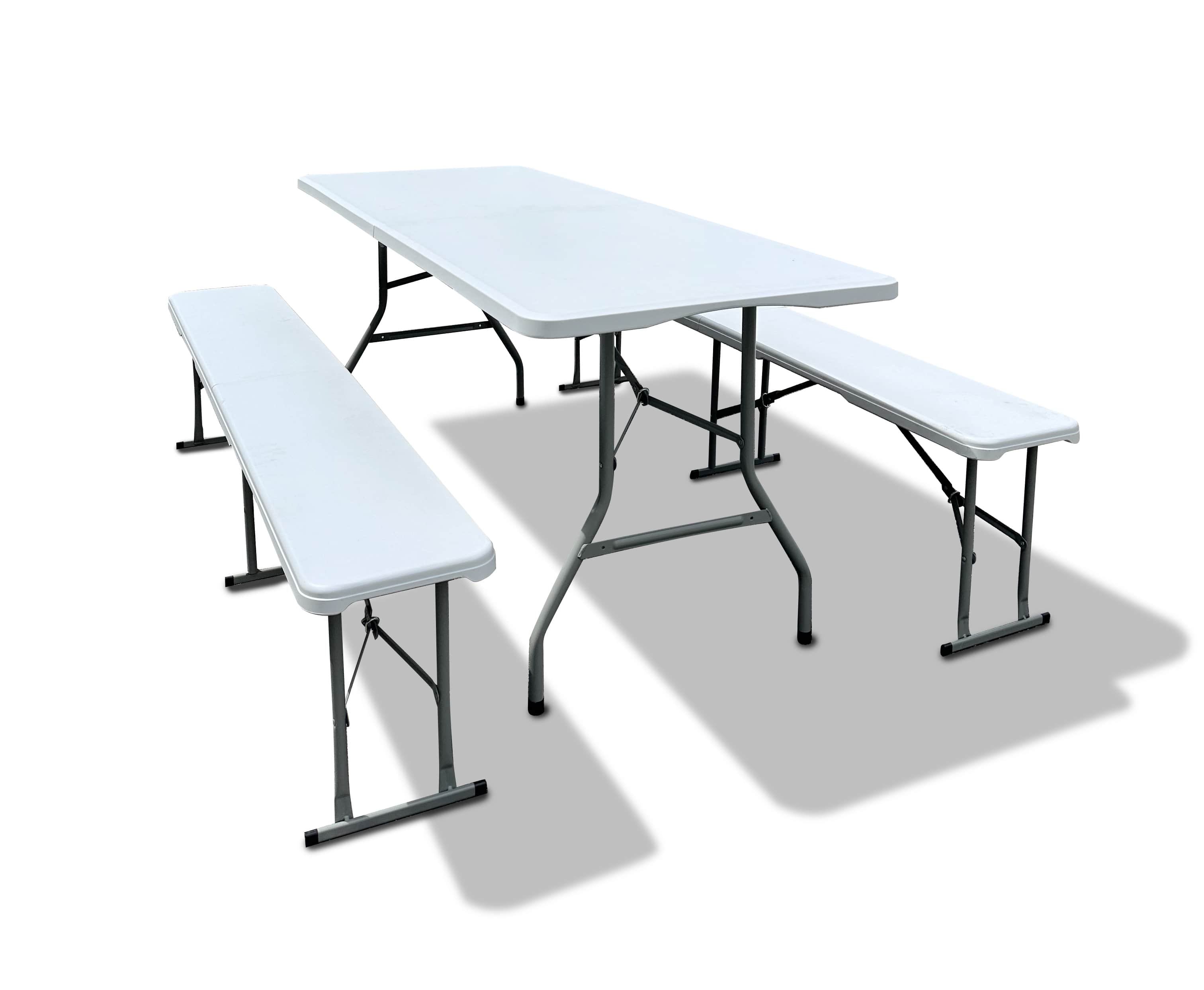 Juego de carpa plegable para cerveza de plástico blanco, 3 piezas