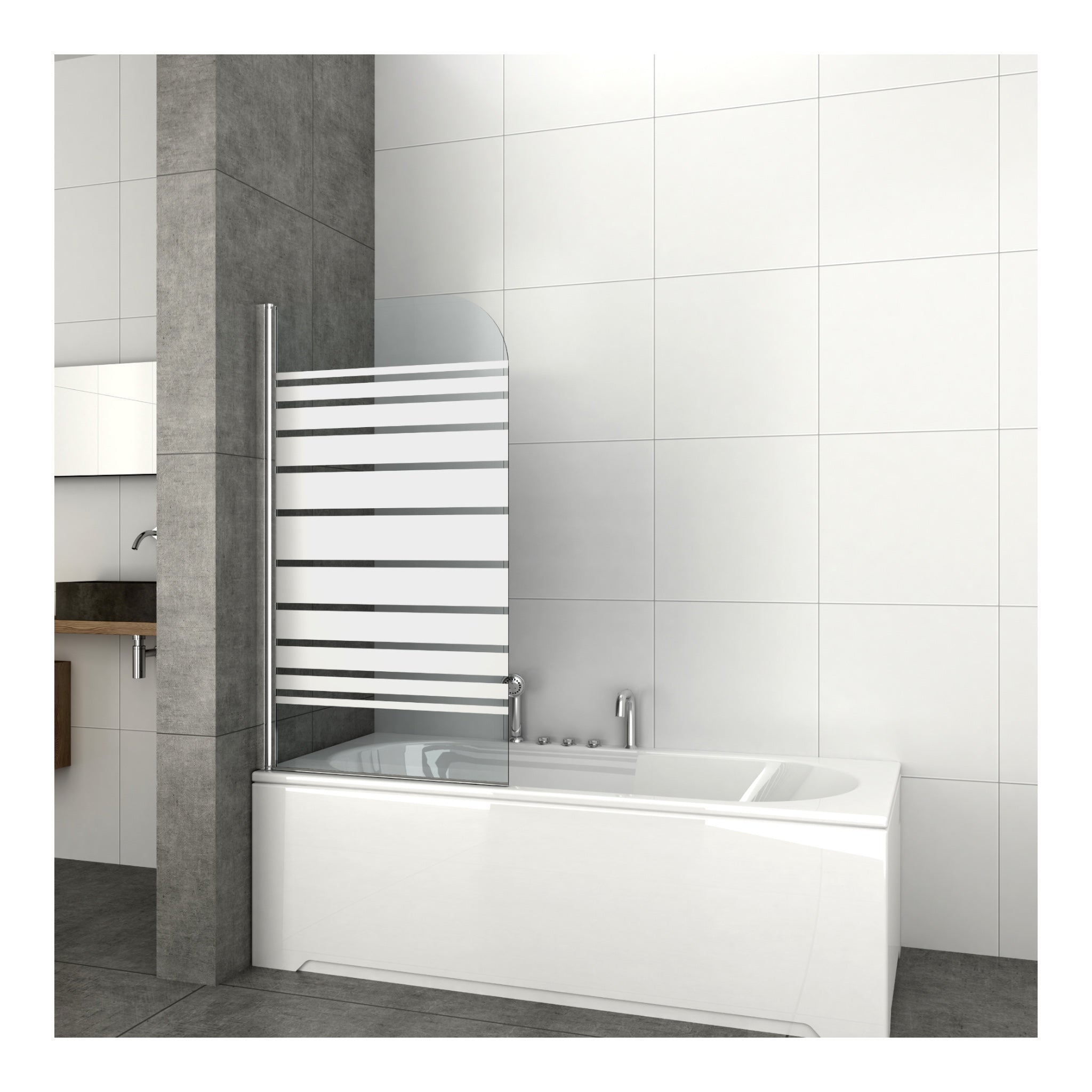 Duschtrennwand KASAI 75-76x130 cm weiß