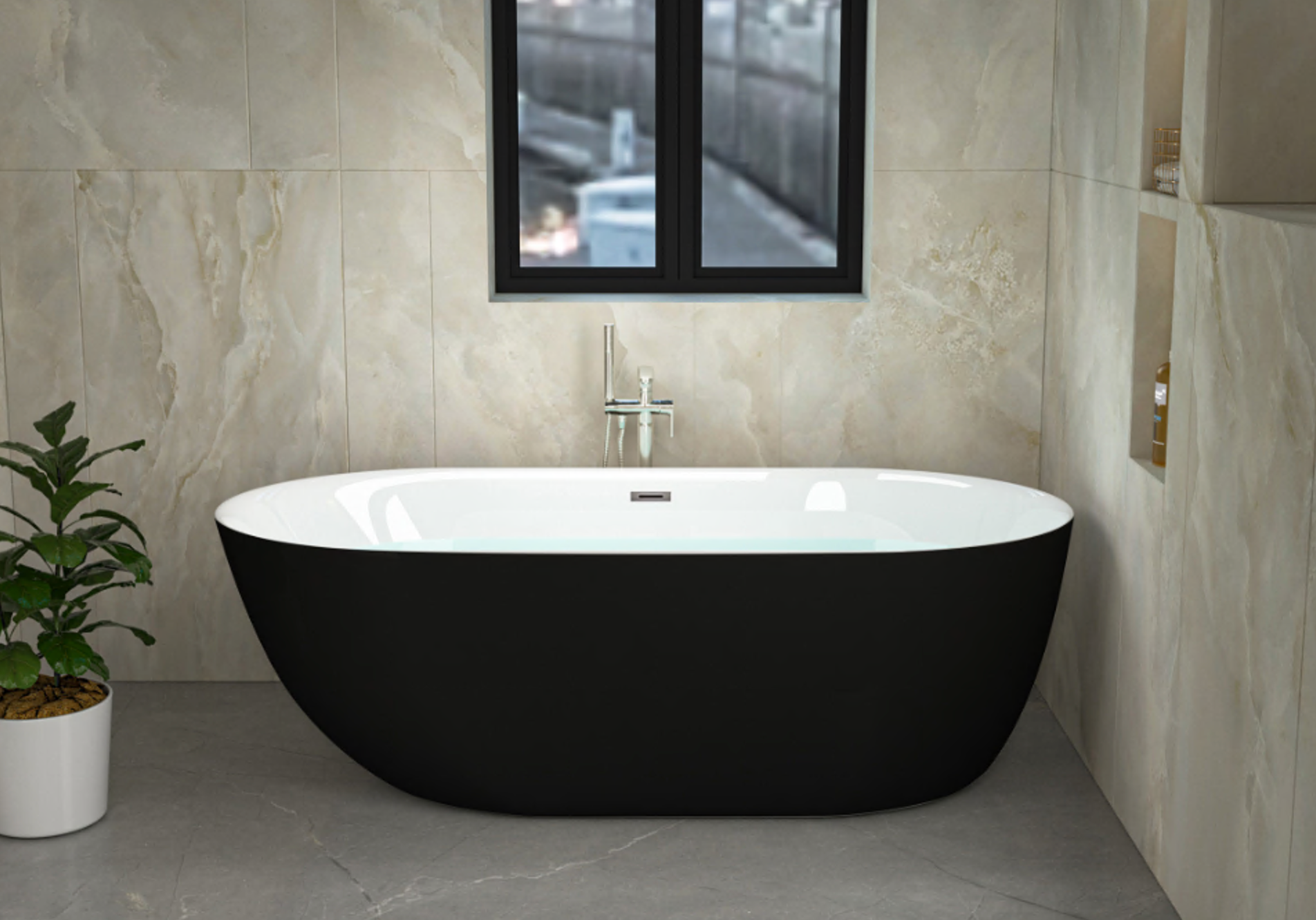 Bañera independiente Melbourne 170x75x56 cm