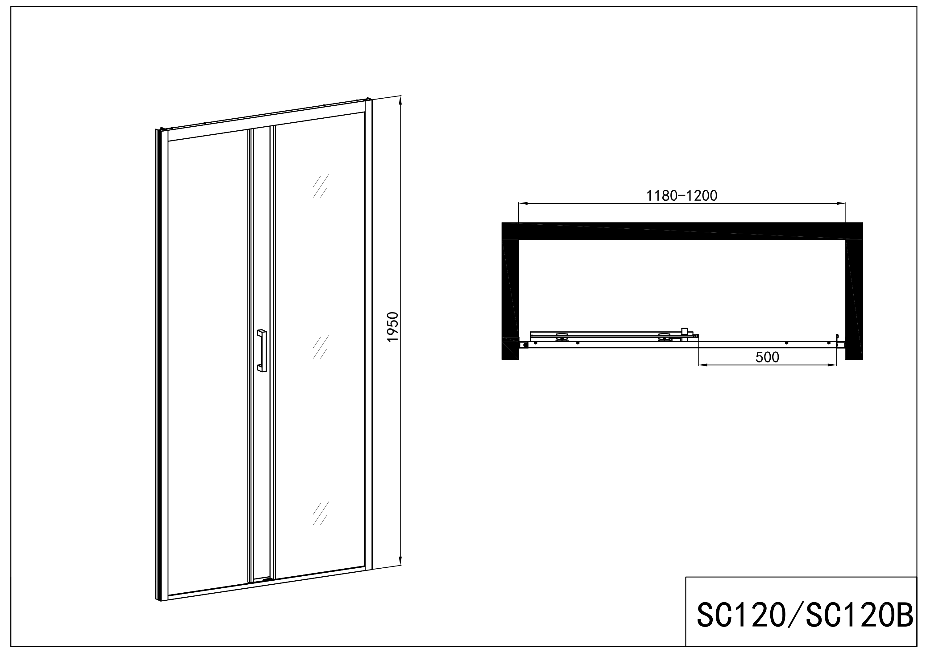 Puerta corredera Elite Black en 2 tamaños diferentes