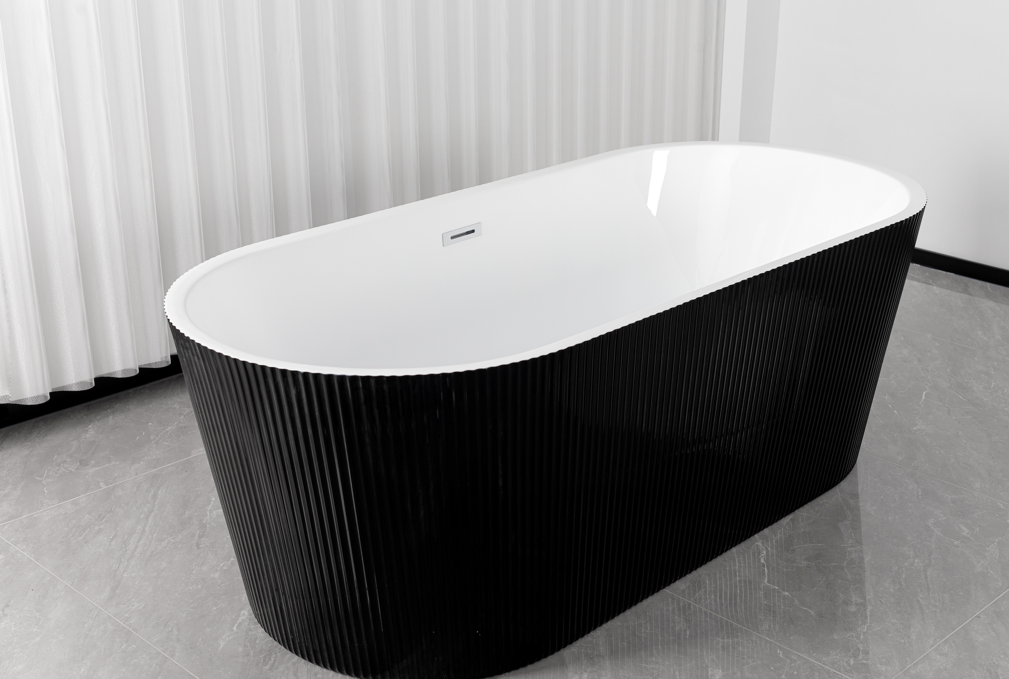Bañera exenta RENO 170x75x58 cm negra