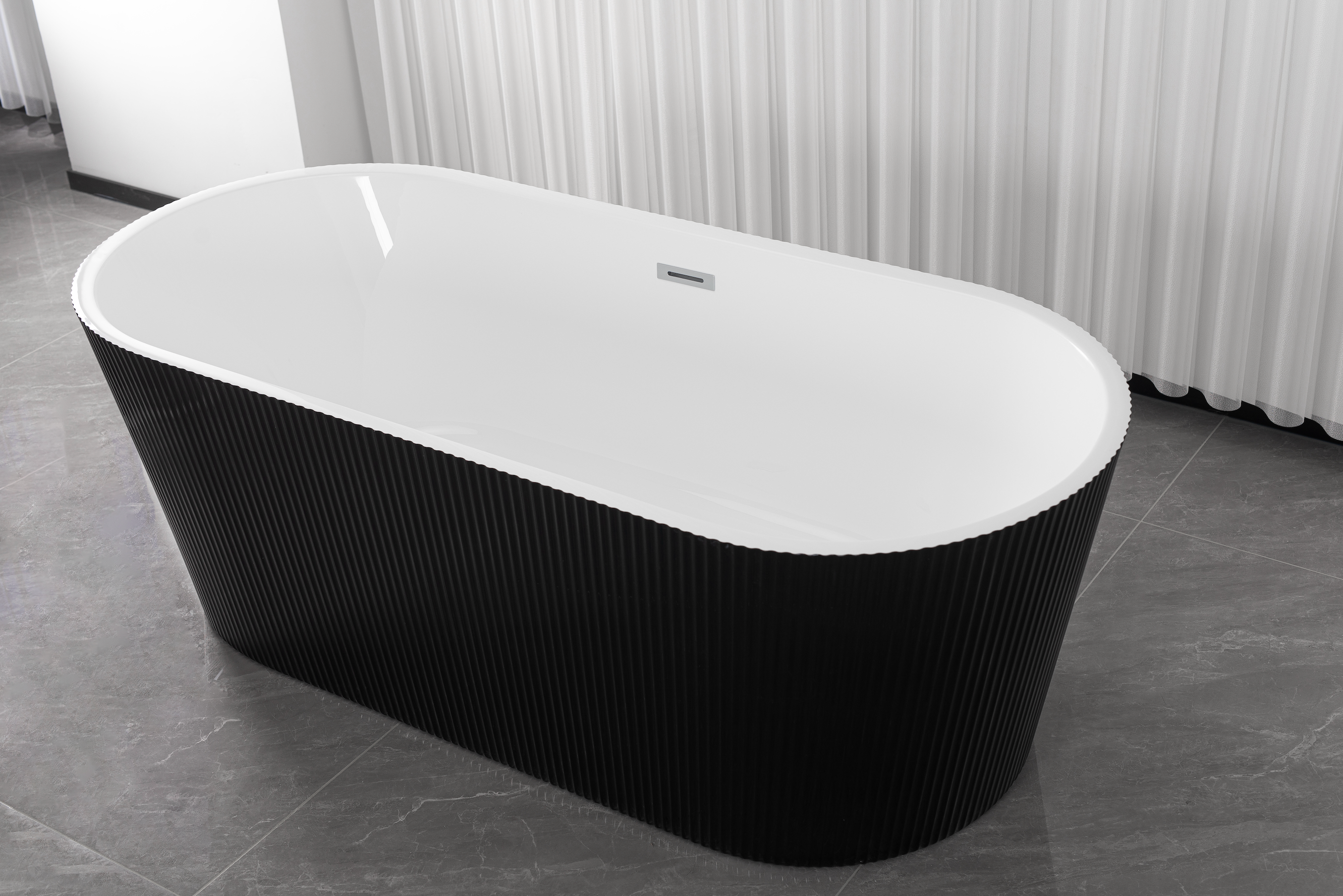 Bañera exenta RENO 170x75x58 cm negra