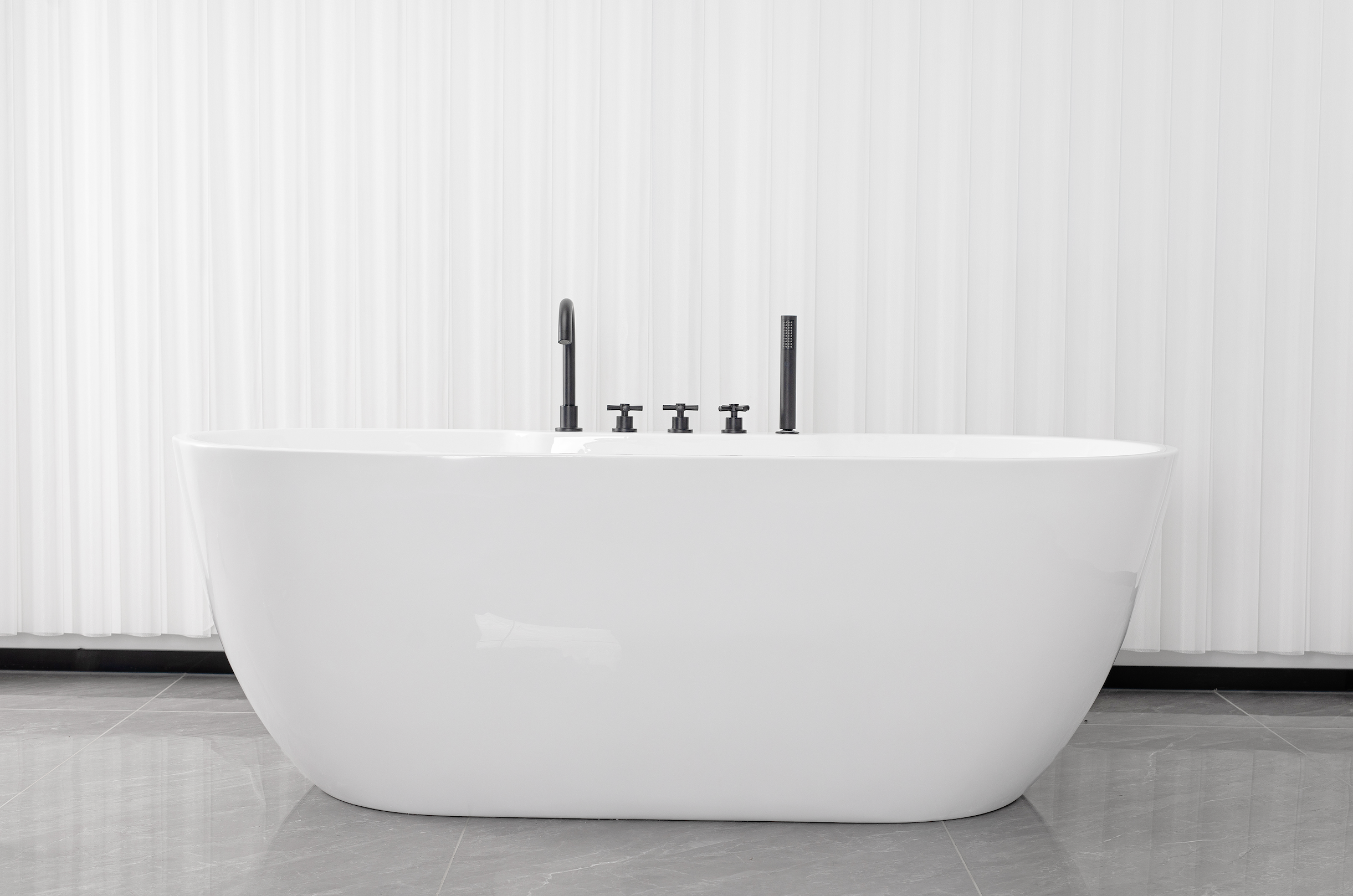 Bañera exenta ARUBA negro mate 170x75x58 cm