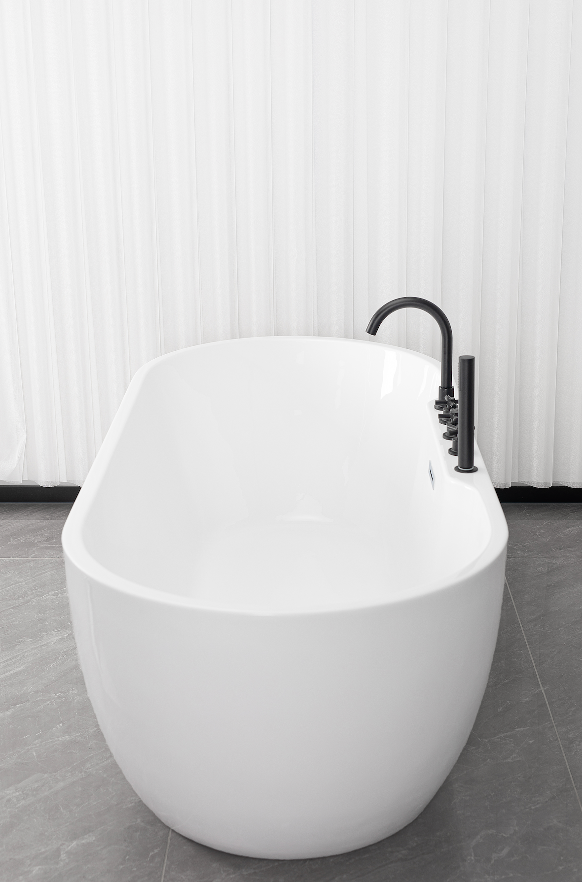 Bañera exenta ARUBA negro mate 170x75x58 cm