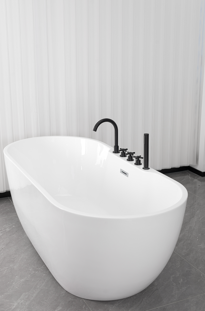 Bañera exenta ARUBA negro mate 170x75x58 cm