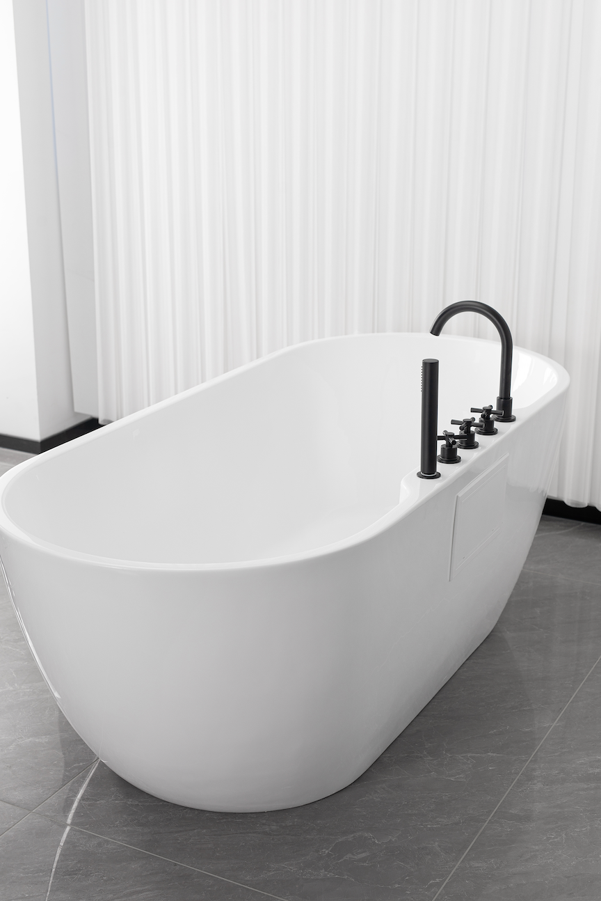 Bañera exenta ARUBA negro mate 170x75x58 cm