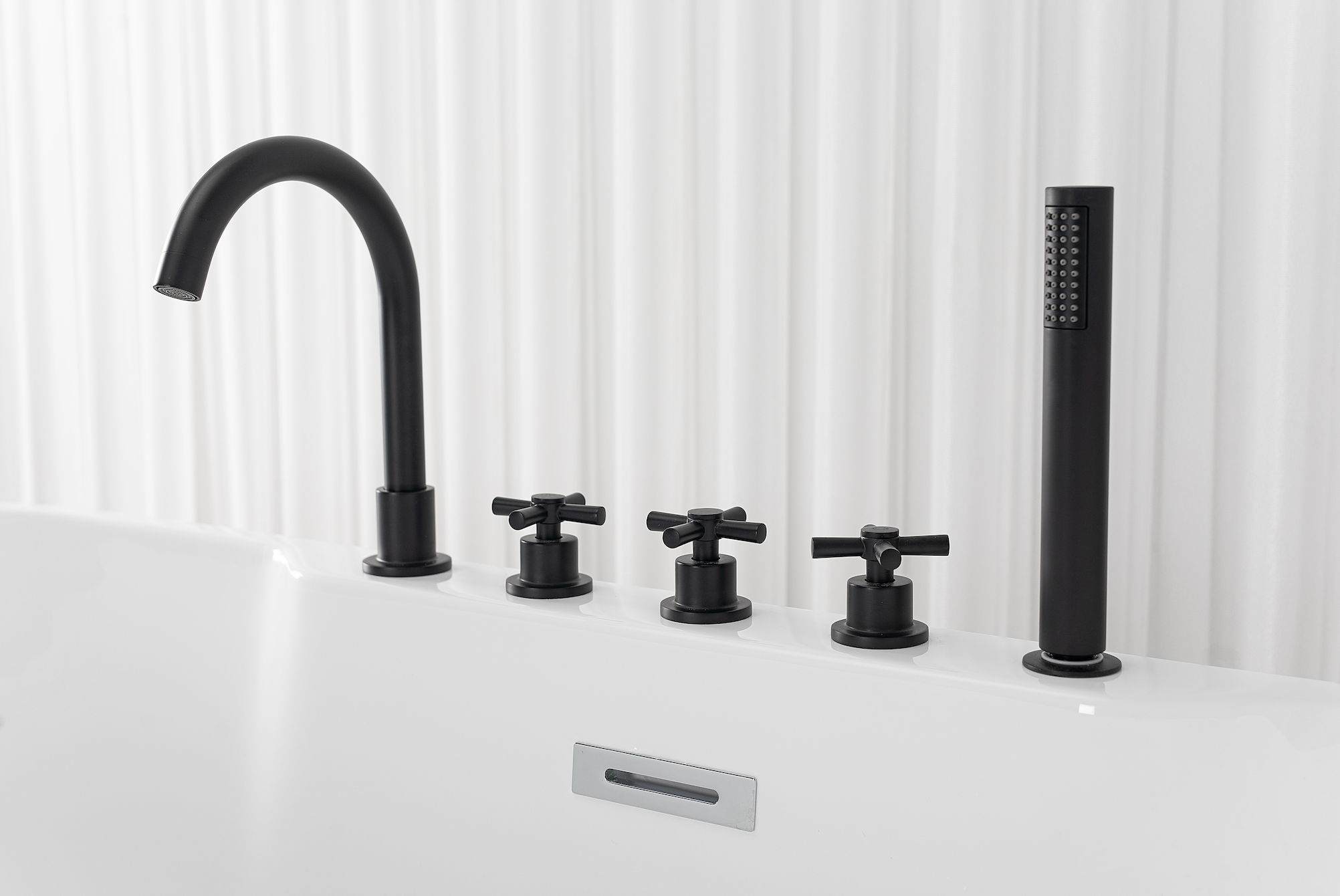 Bañera exenta ARUBA negro mate 170x75x58 cm