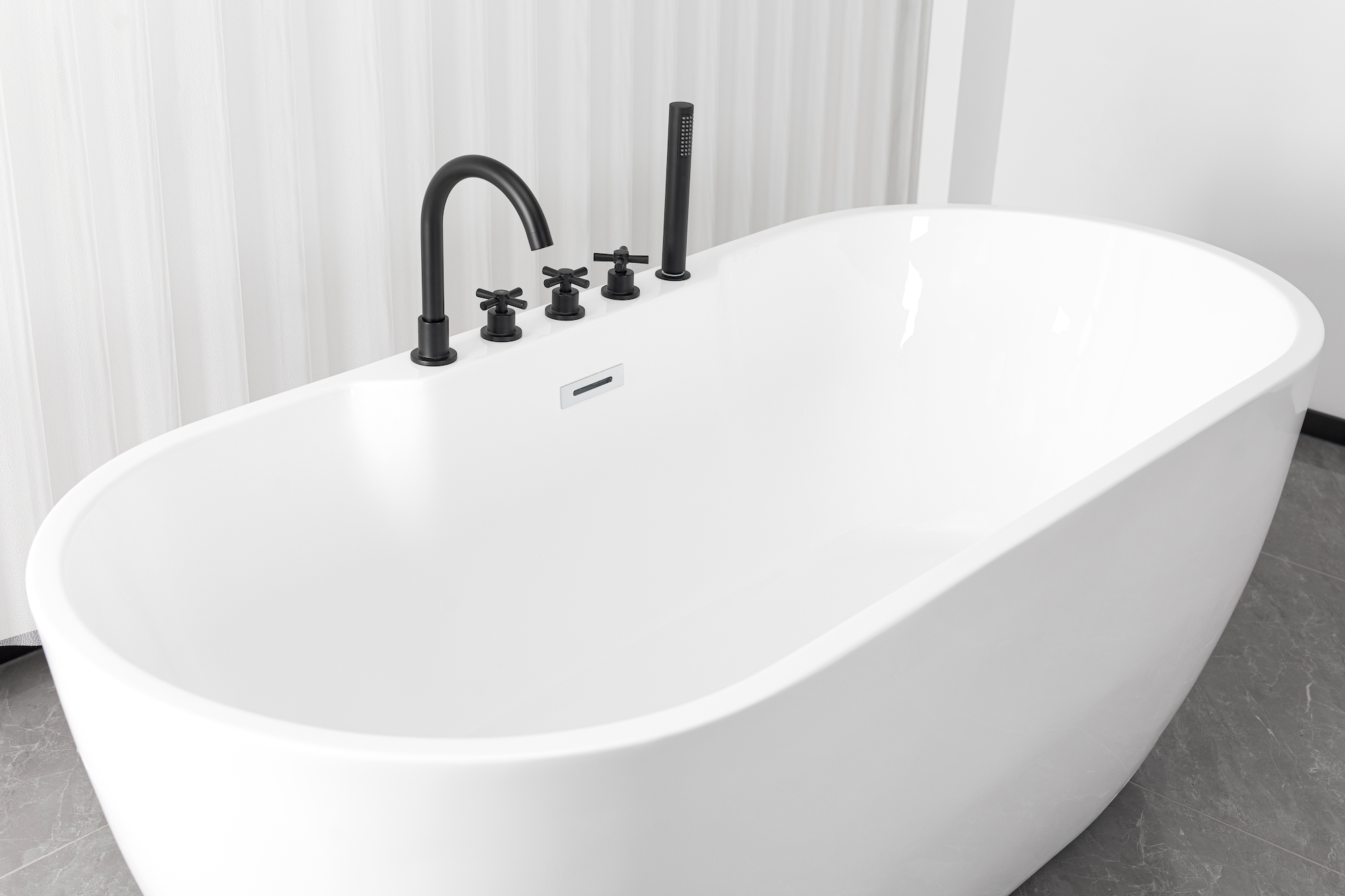 Bañera exenta ARUBA negro mate 170x75x58 cm
