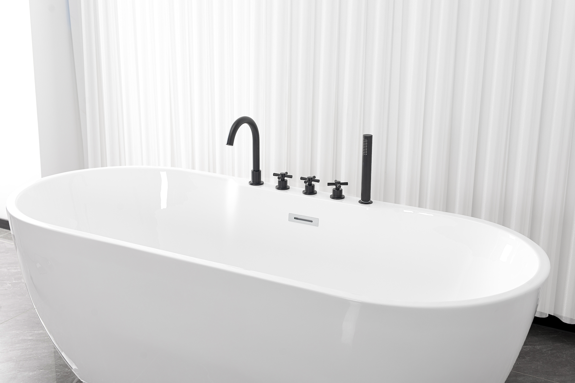 Bañera exenta ARUBA negro mate 170x75x58 cm