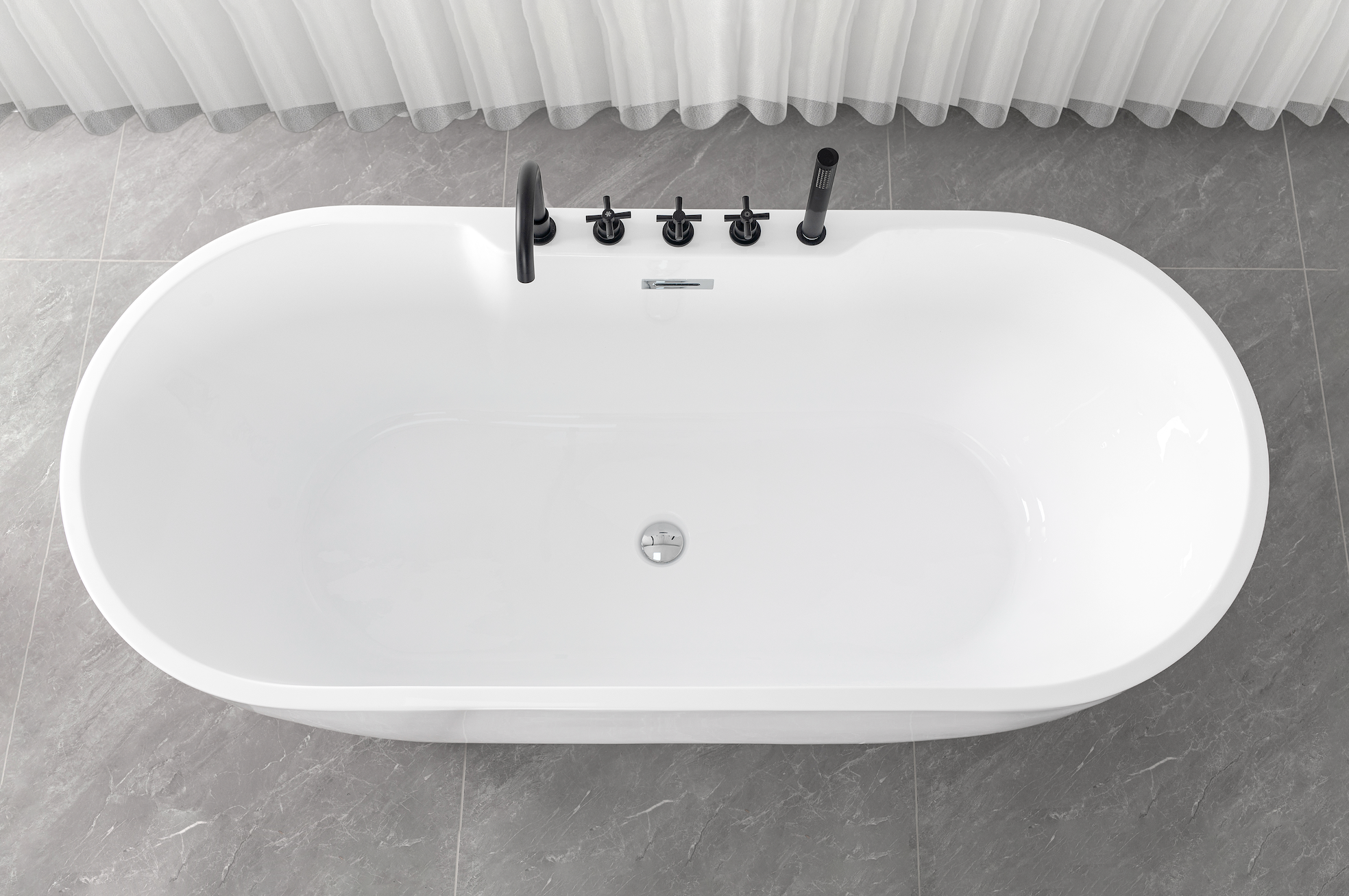 Bañera exenta ARUBA negro mate 170x75x58 cm