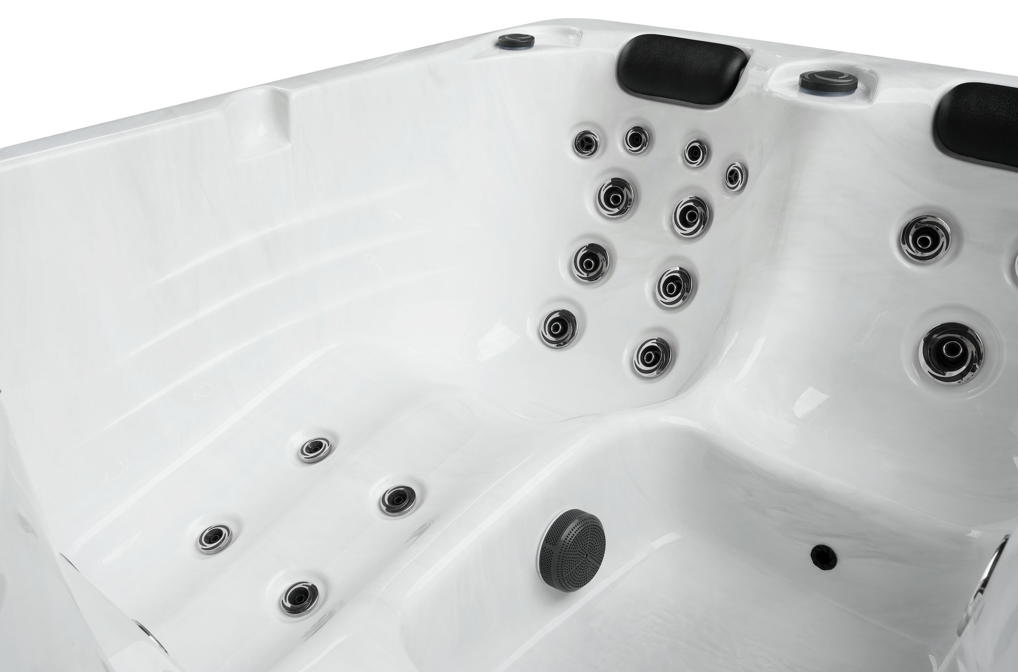 Jacuzzi exterior Diablo MÁRMOL BLANCO con cubierta y escalera - 210 x 160 x 80 cm resistente a las heladas