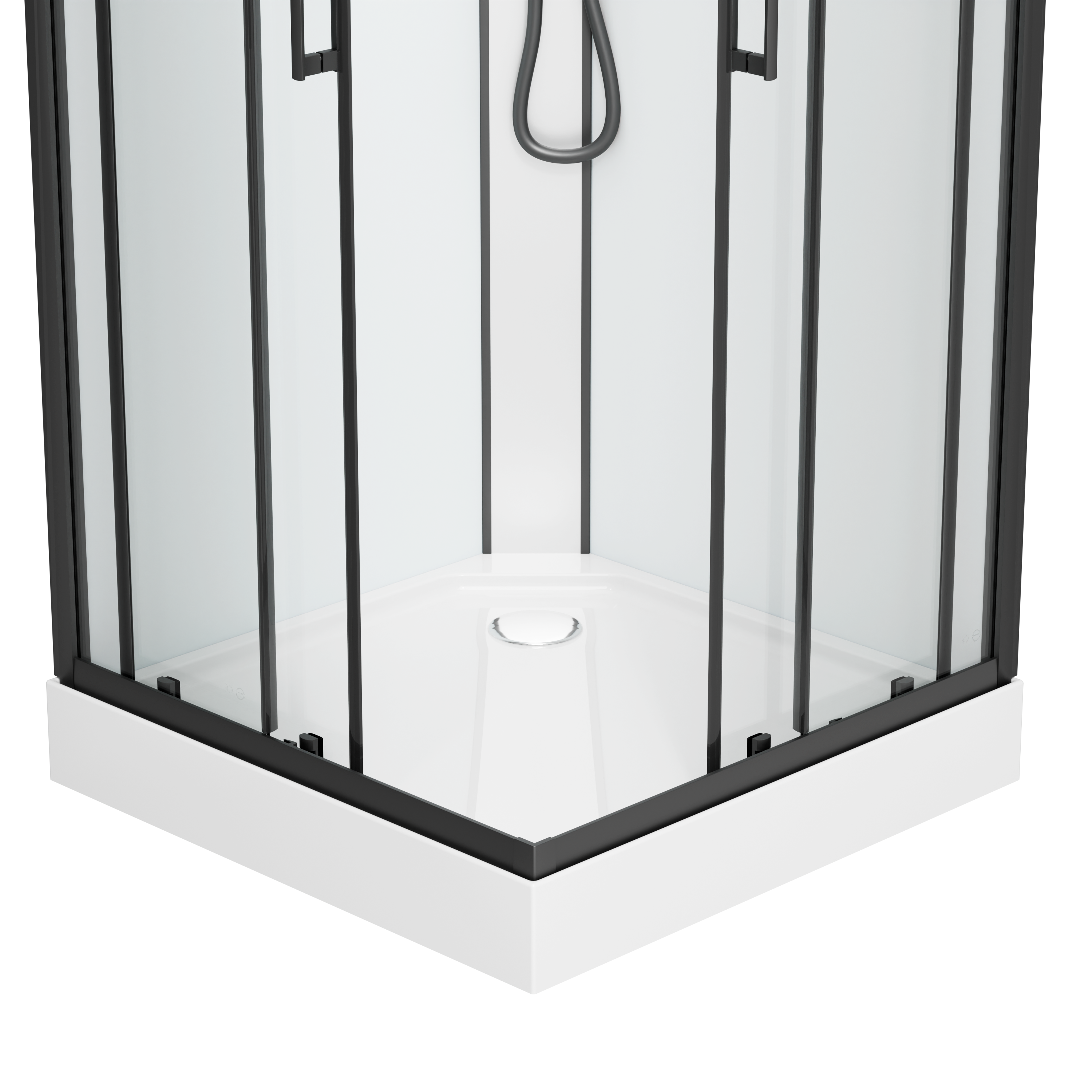 Komplettduschkabine DENVER BLACK - mit Schnellmontage 90 x 90 x 210 cm