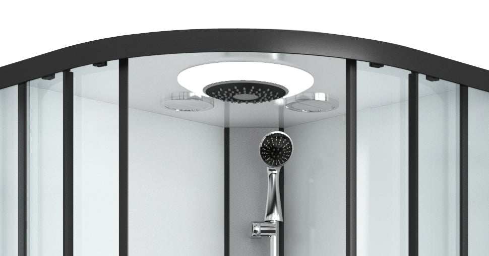 Komplettduschkabine AUSTIN BLACK - mit Schnellmontage 90 x 90 x 215 cm