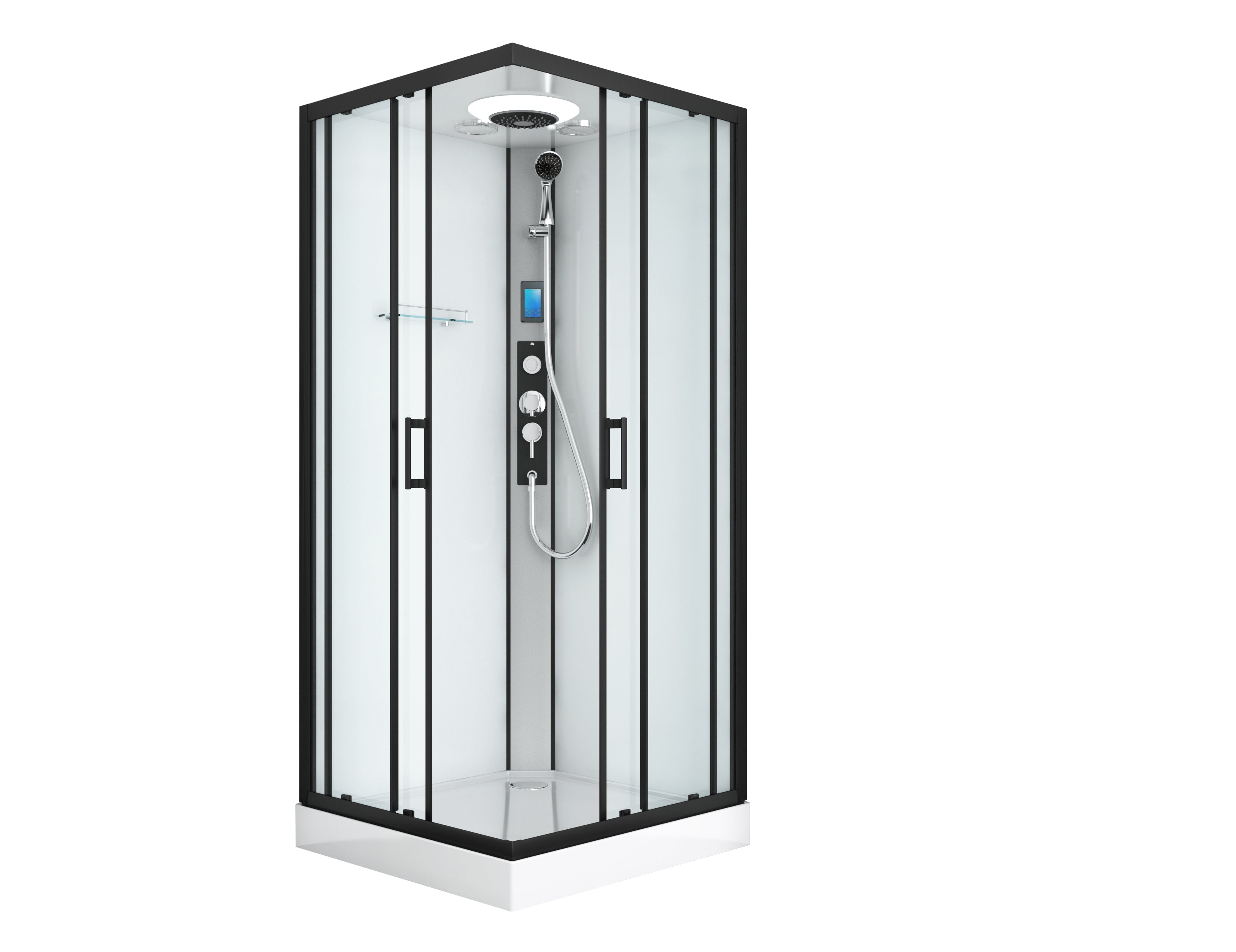 Cabina de ducha completa MIAMI BLACK - con montaje rápido 90 x 90 x 215 cm
