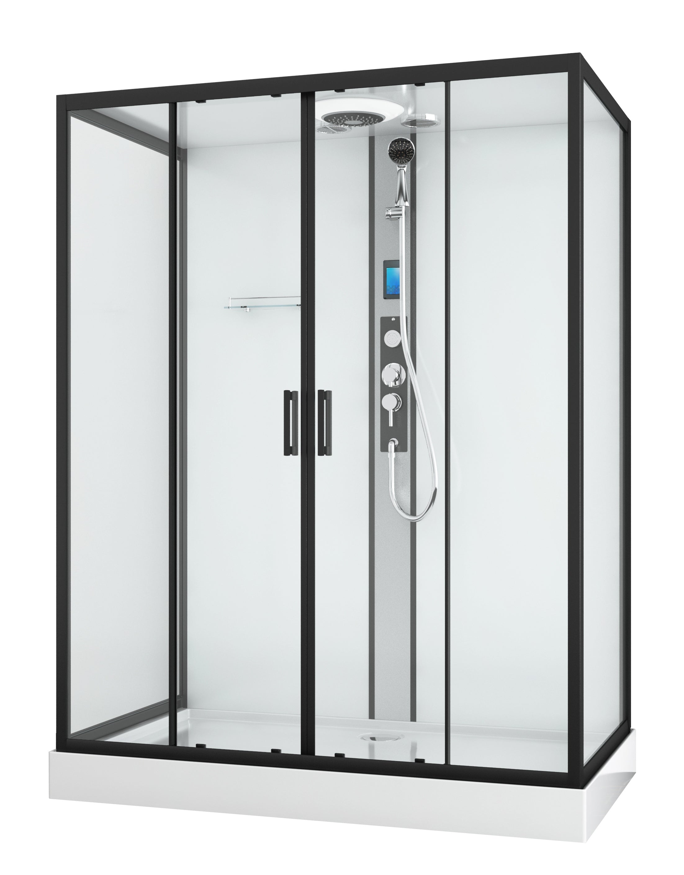 Komplettduschkabine NEW YORK BLACK - mit Schnellmontage 90 x 160 x 215 cm