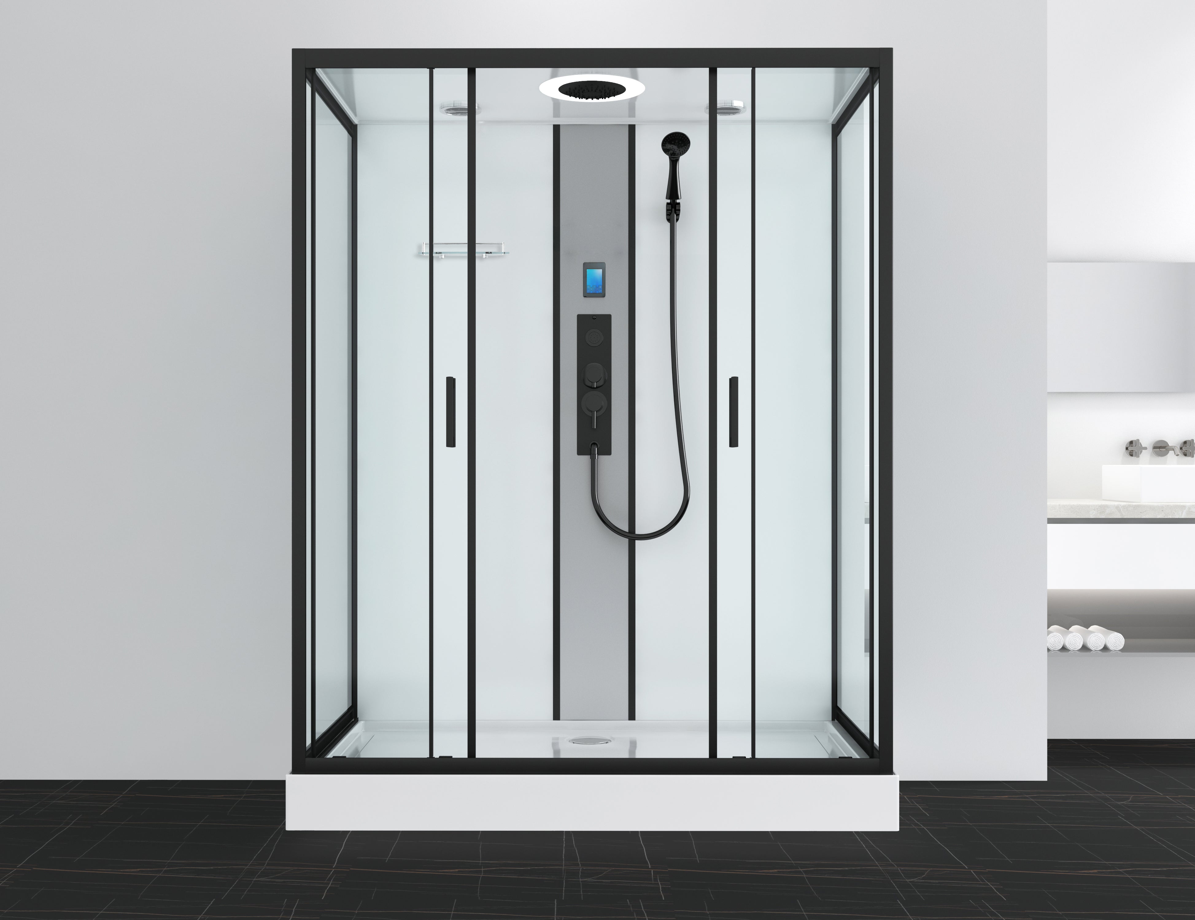 Cabina de ducha completa NEW YORK BLACK con montaje rápido 90 x
