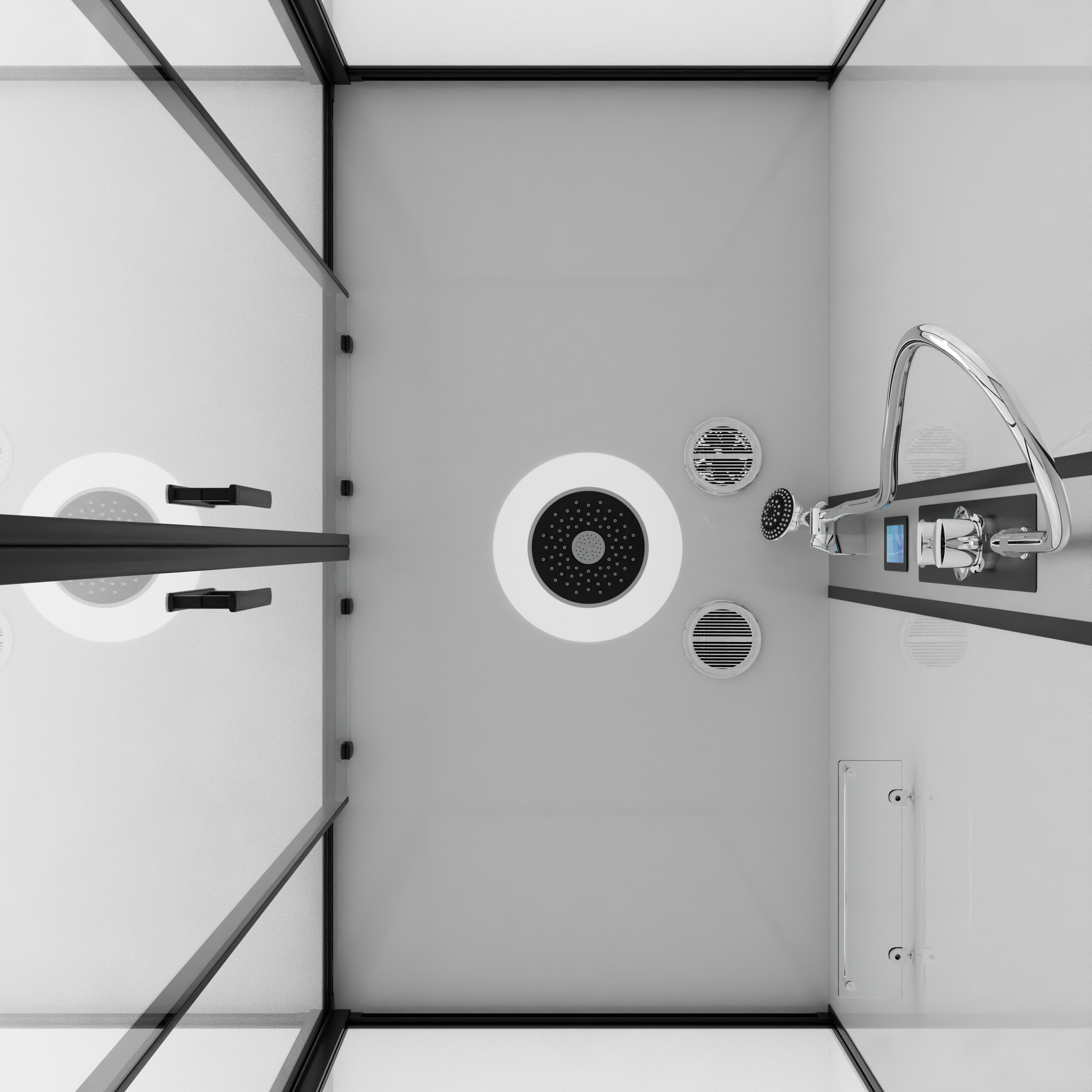 Komplettduschkabine NEW YORK BLACK - mit Schnellmontage 90 x 160 x 215 cm