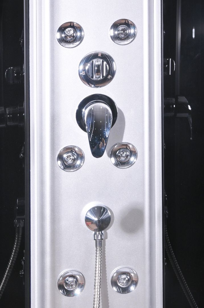 Complete shower enclosure PUNTO BLACK with quick assembly 90x90x215 cm
