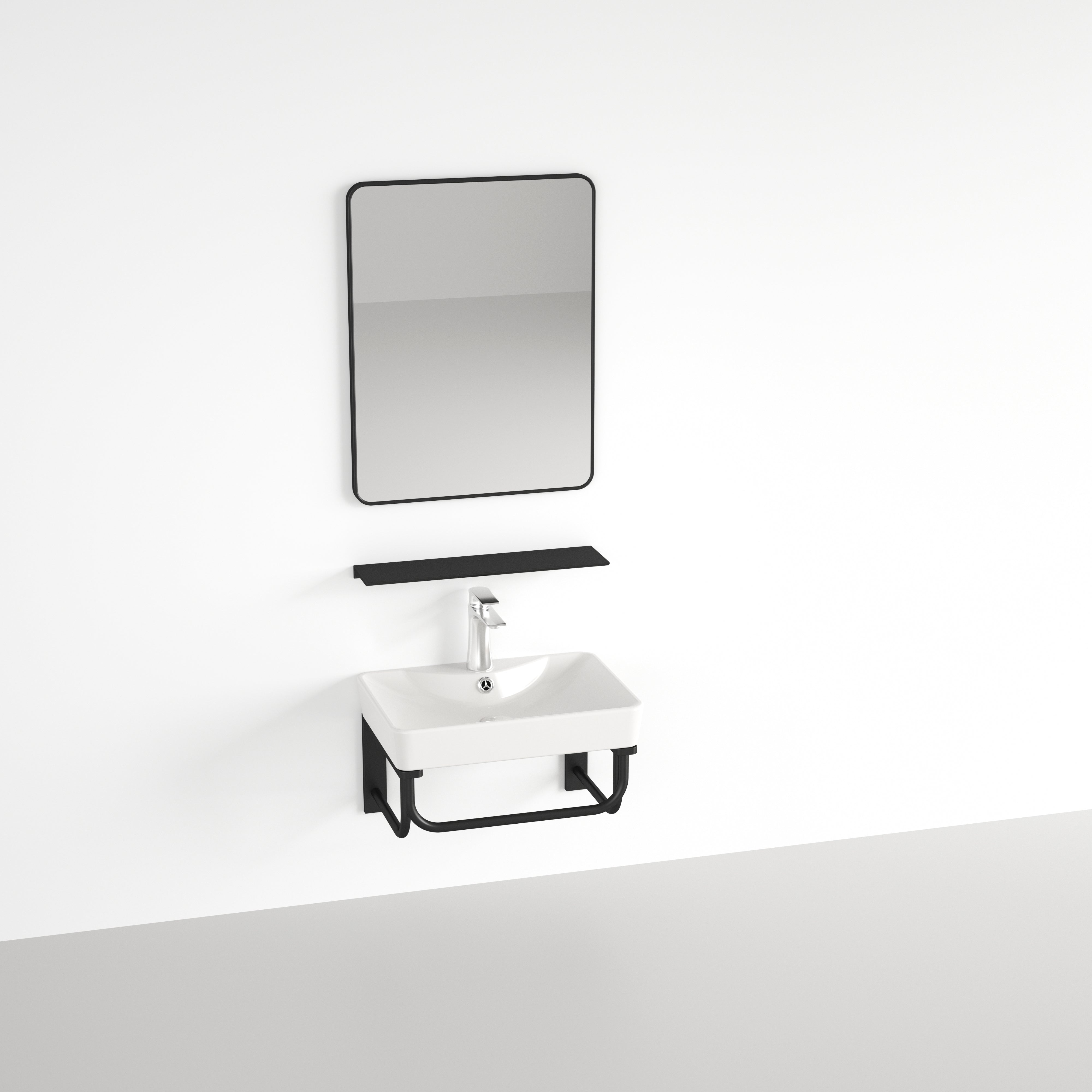 Conjunto de consola de lavabo DELTA 41 con espejo y estante