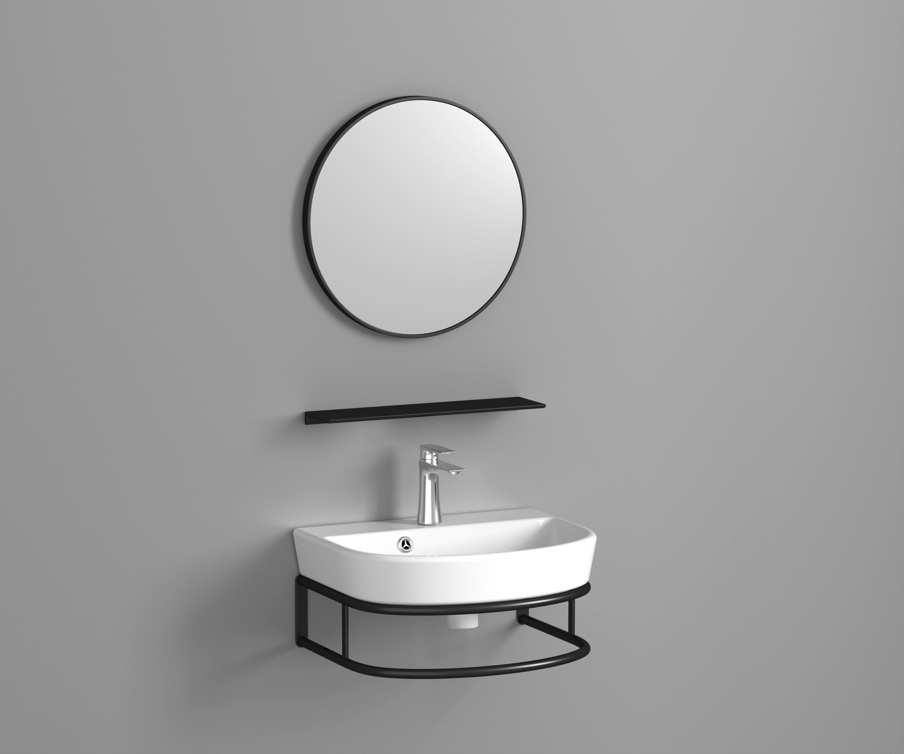 Conjunto de consola de lavabo DELTA 45 con espejo y estante