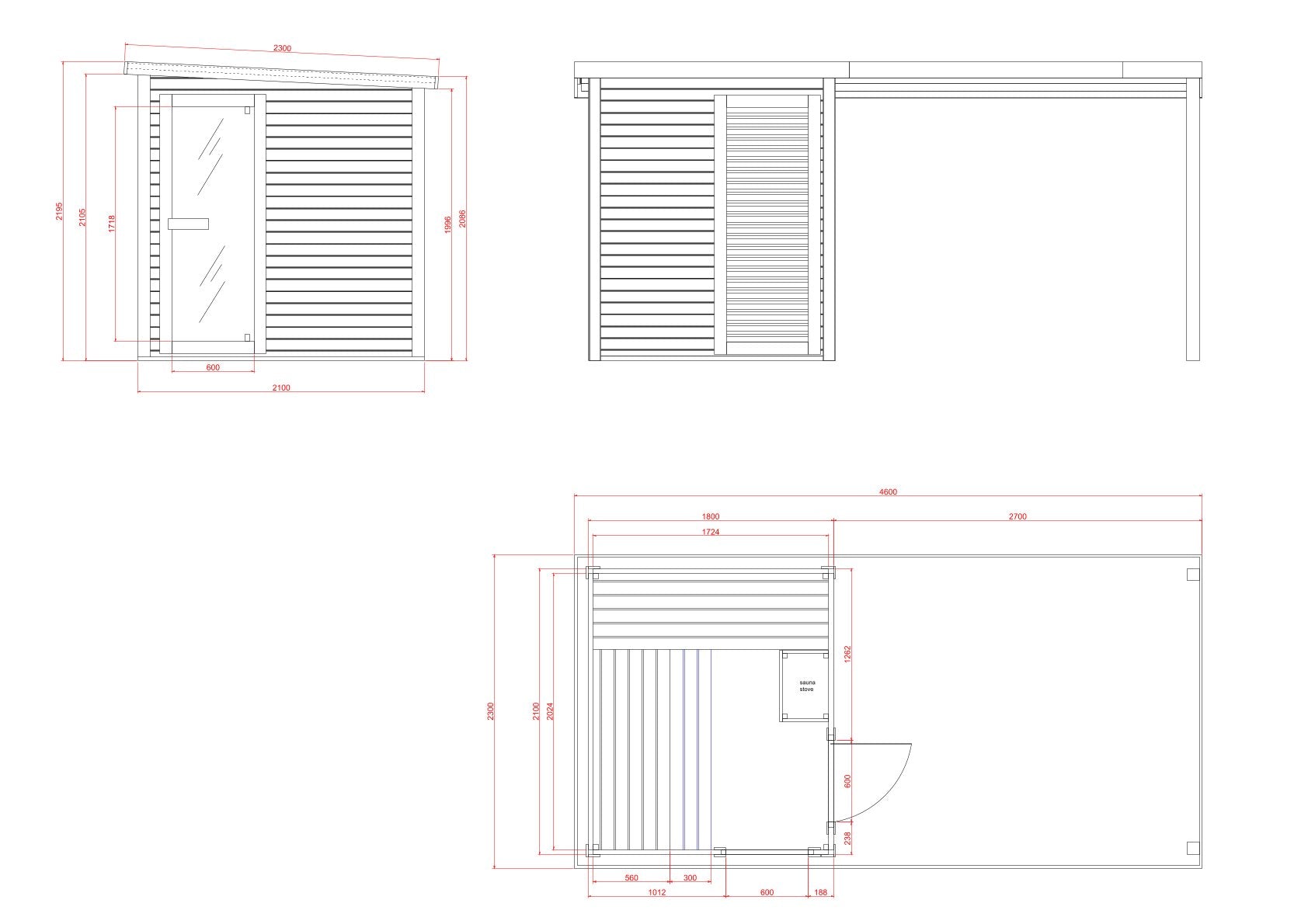 Outdoor sauna RAUMA for 4 - 5 people