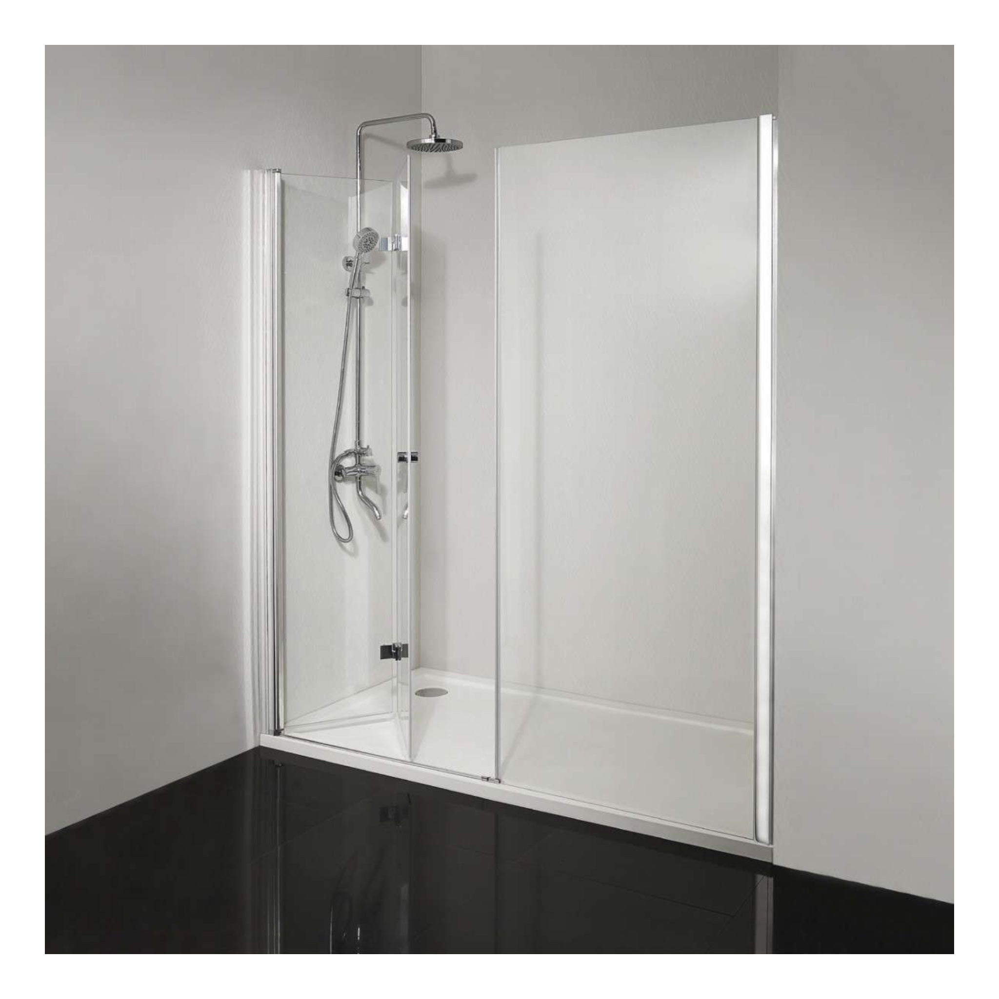 Smartflex - vidrio fijo cromado en 5 tamaños diferentes