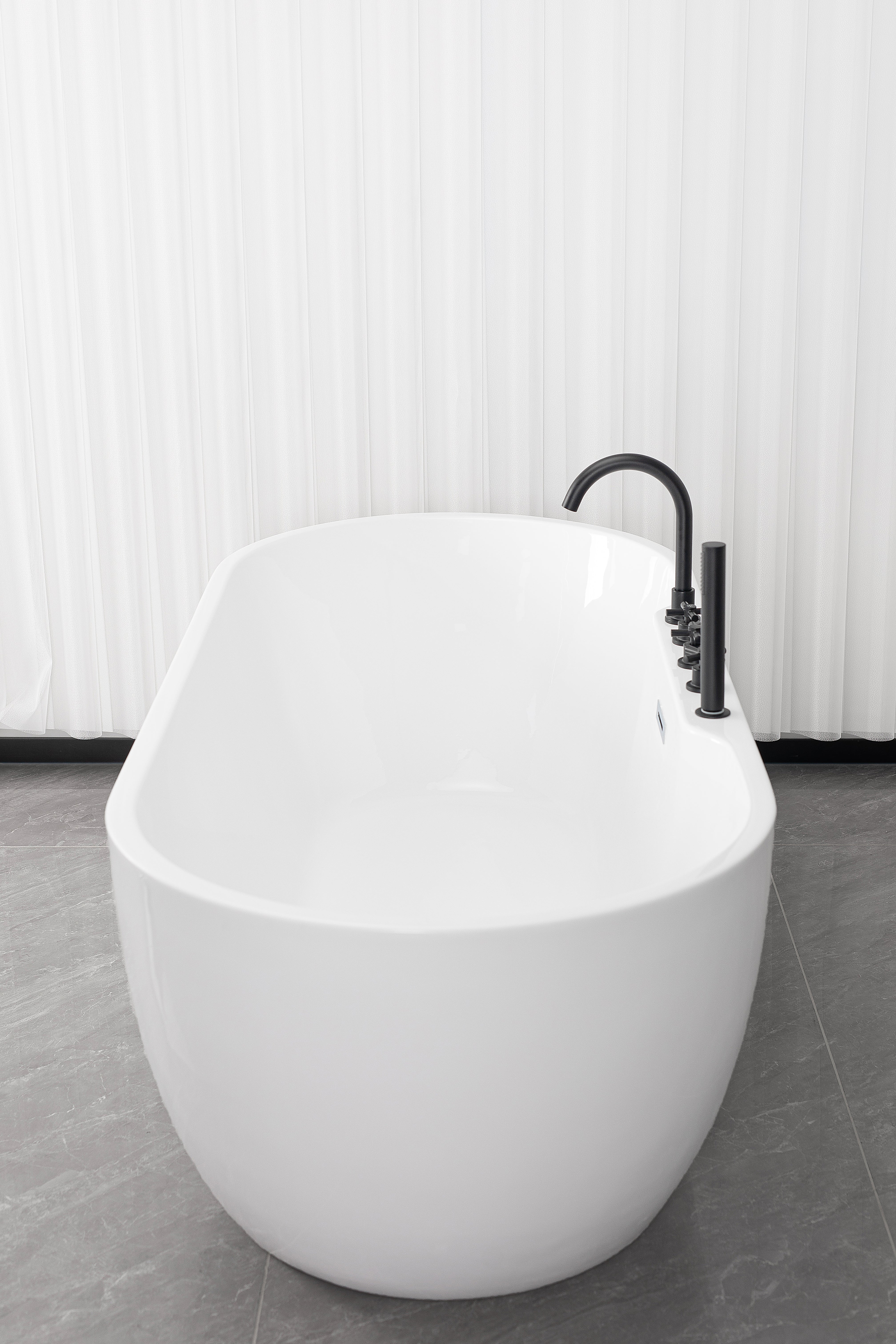 Bañera exenta ARUBA negro mate 170x75x58 cm
