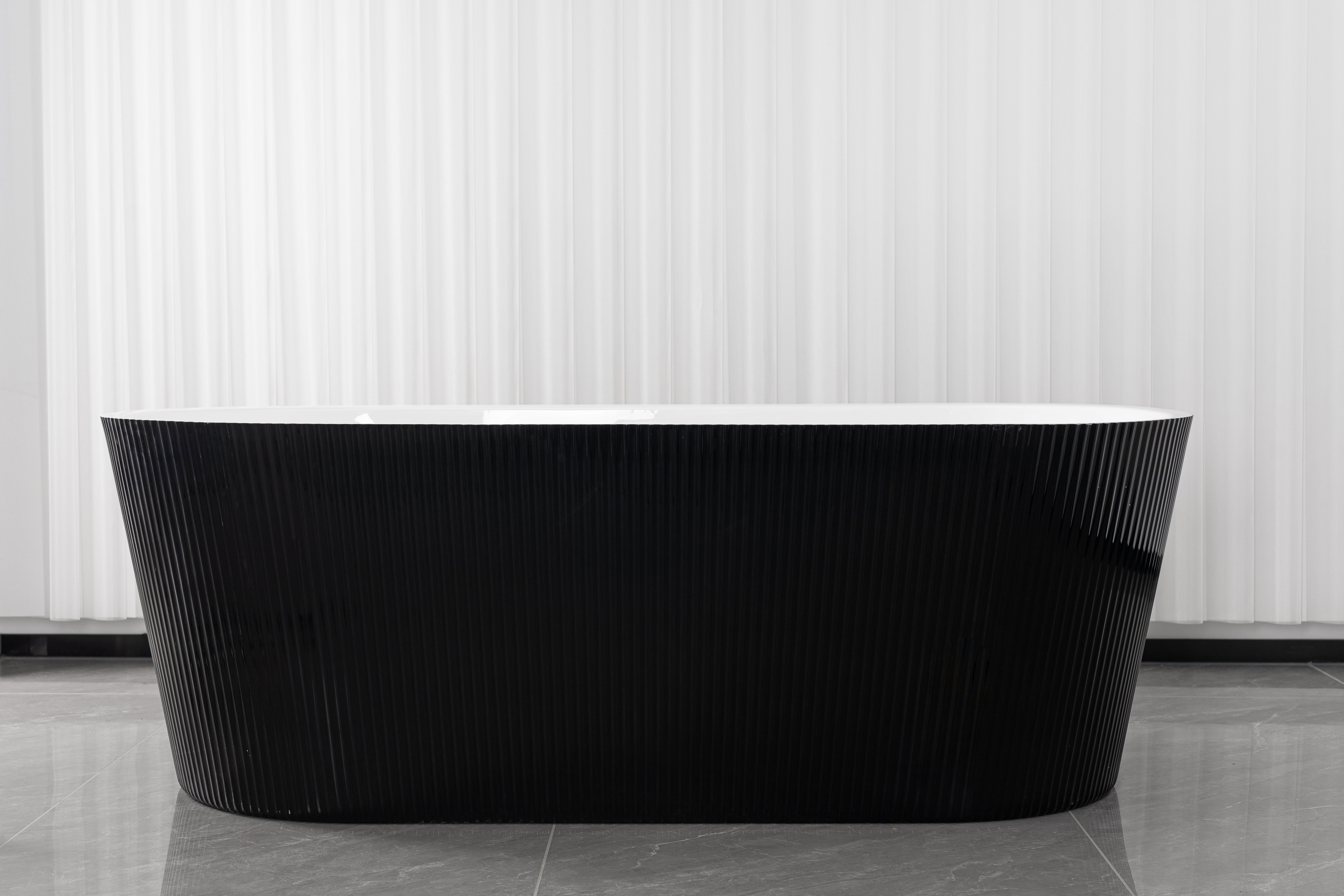Bañera exenta RENO 170x75x58 cm negra