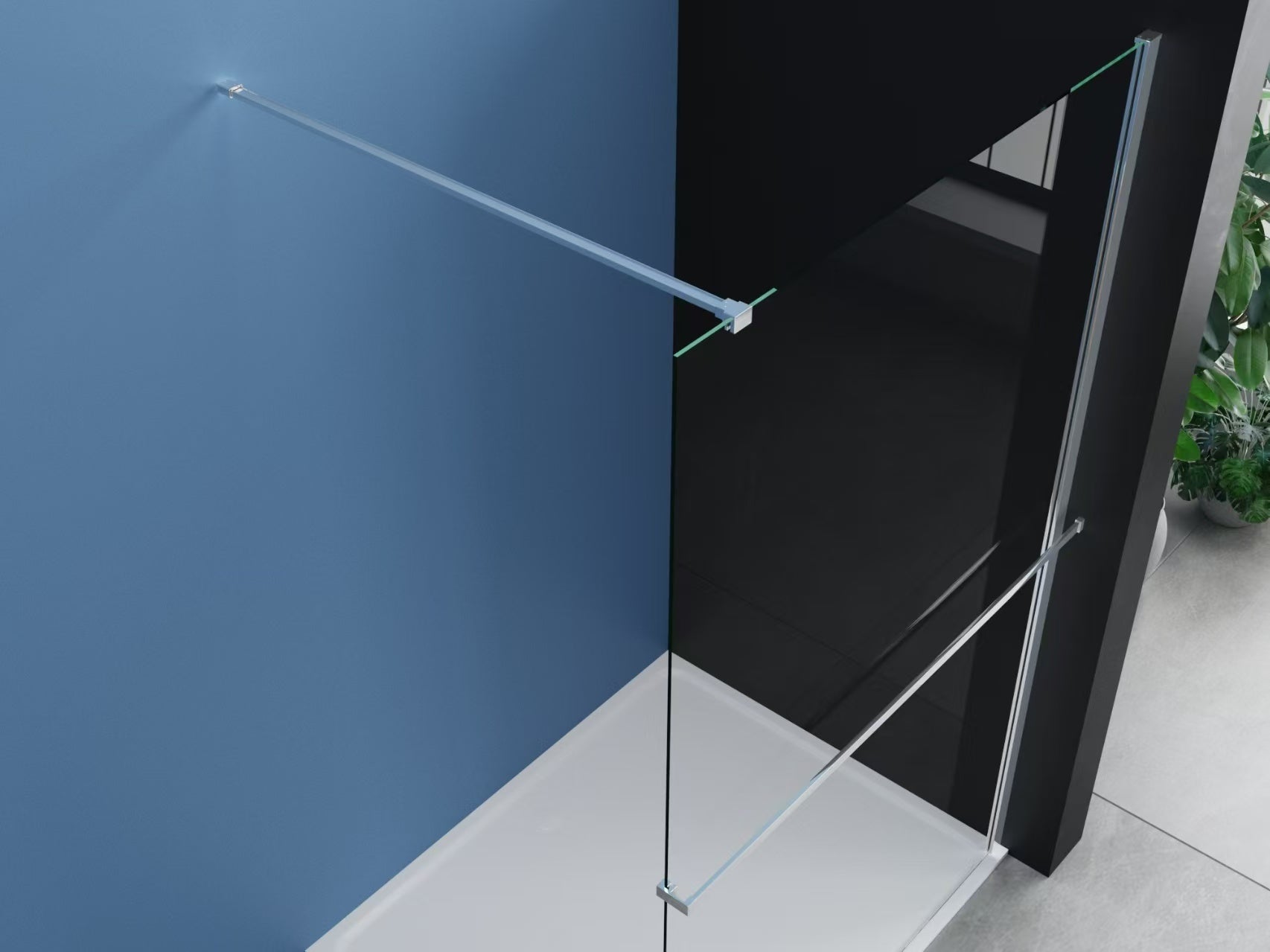 Toallero negro para mampara de ducha WALK IN - 10x20x1200mm
