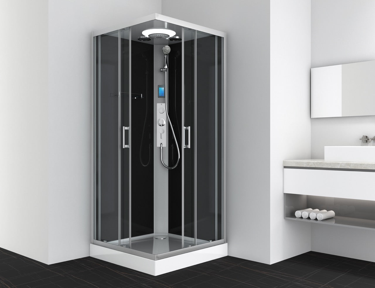 Complete shower enclosure Miami - with quick assembly 90 x 90 x 215 cm