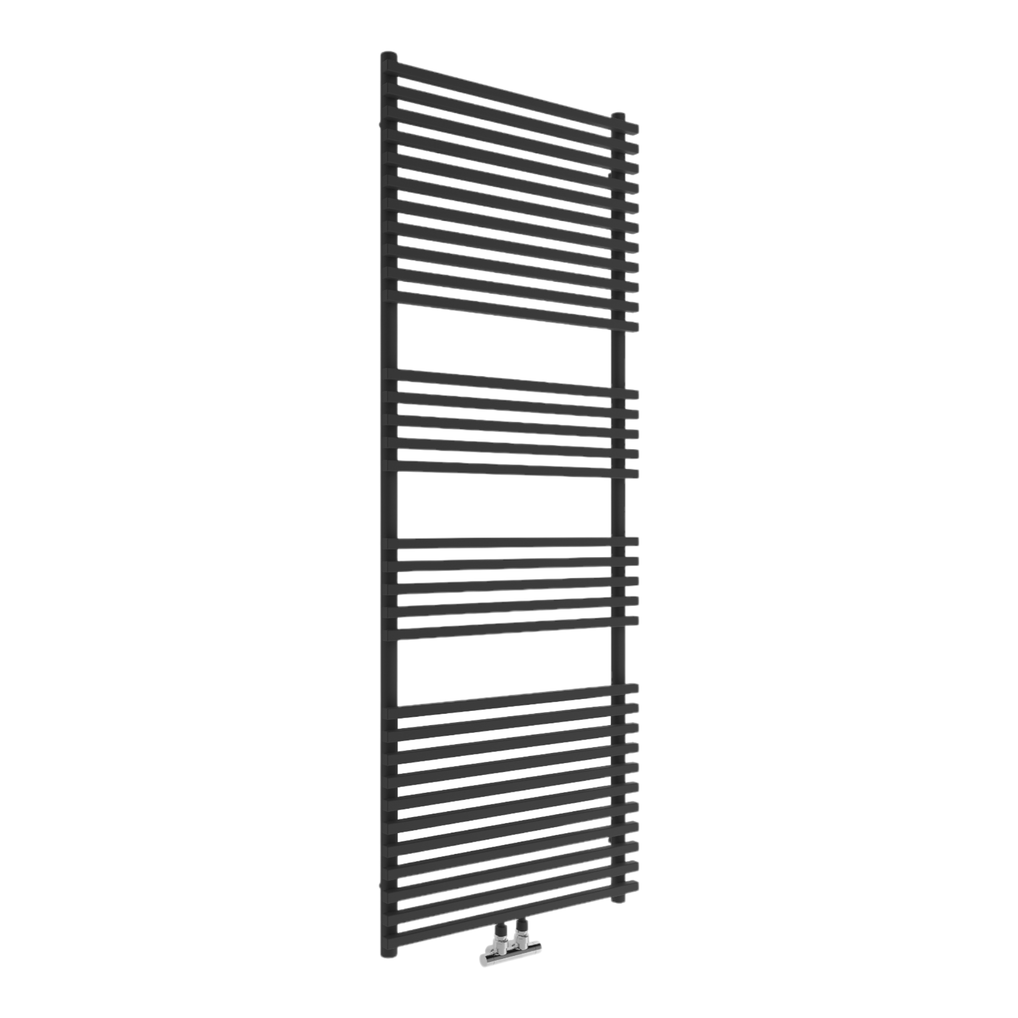 Radiador de diseño Trent, negro mate, 1640 x 600 mm