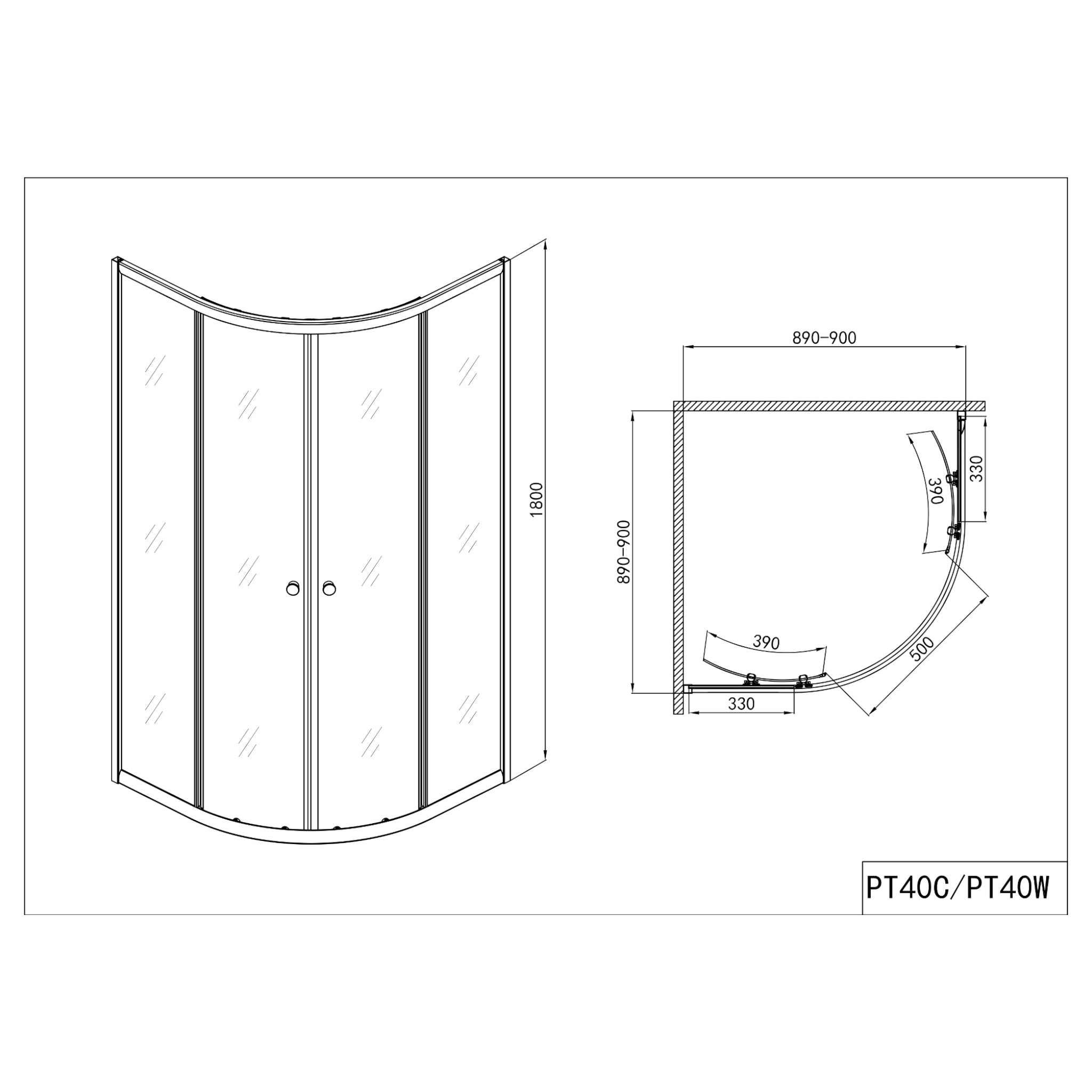 Cabina de ducha redonda SANODUSCH POLAR 90x90x180 cm