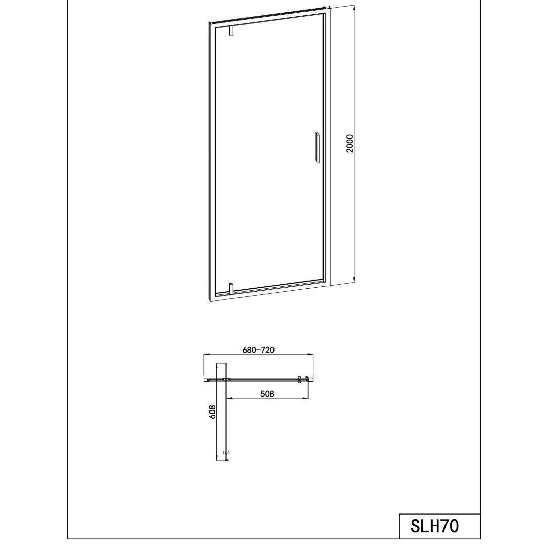 Cabina de ducha de esquina con dos puertas correderas en 2 tamaños diferentes