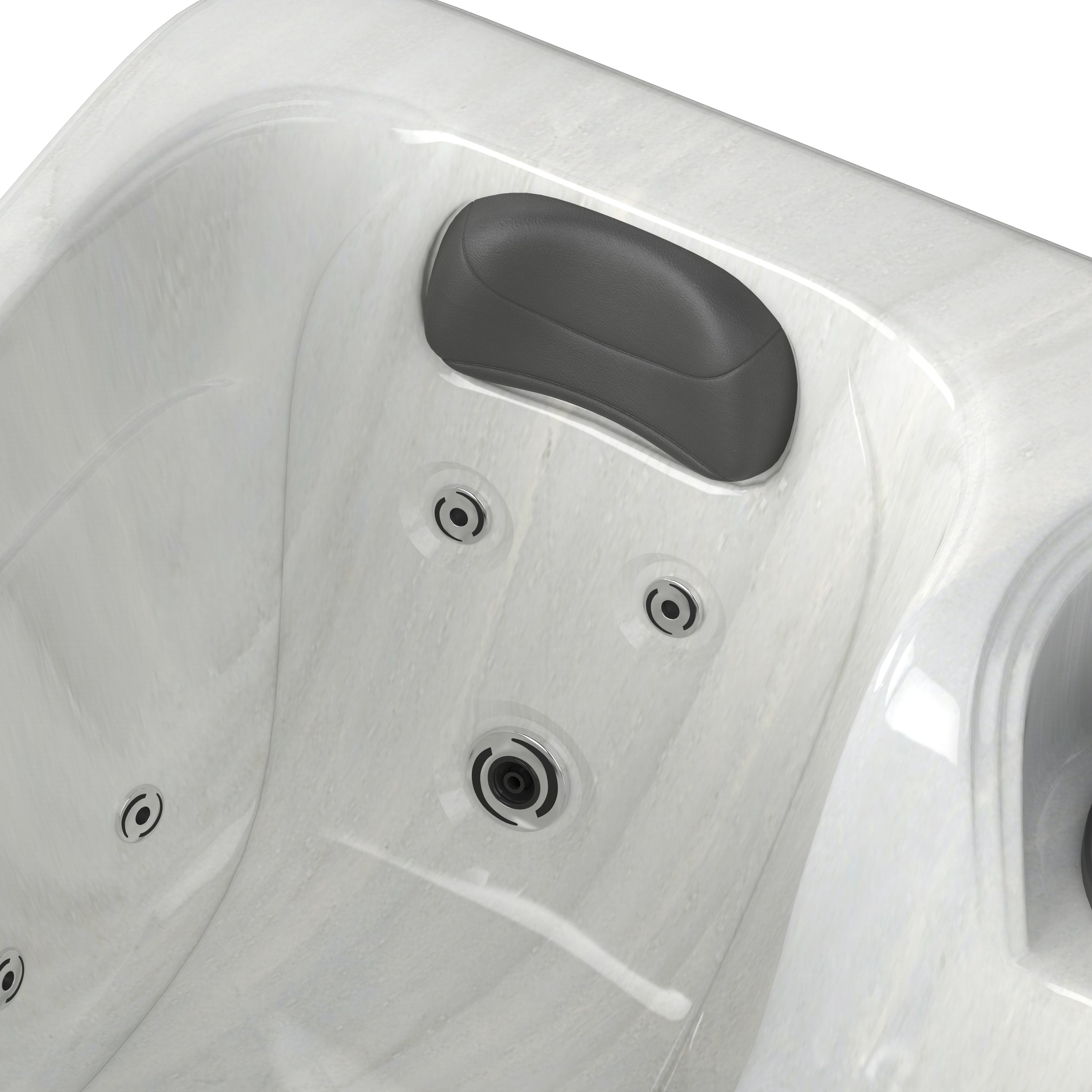 Bañera de hidromasaje exterior SPLIT MÁRMOL BLANCO con cubierta 175x115x70 cm resistente a las heladas