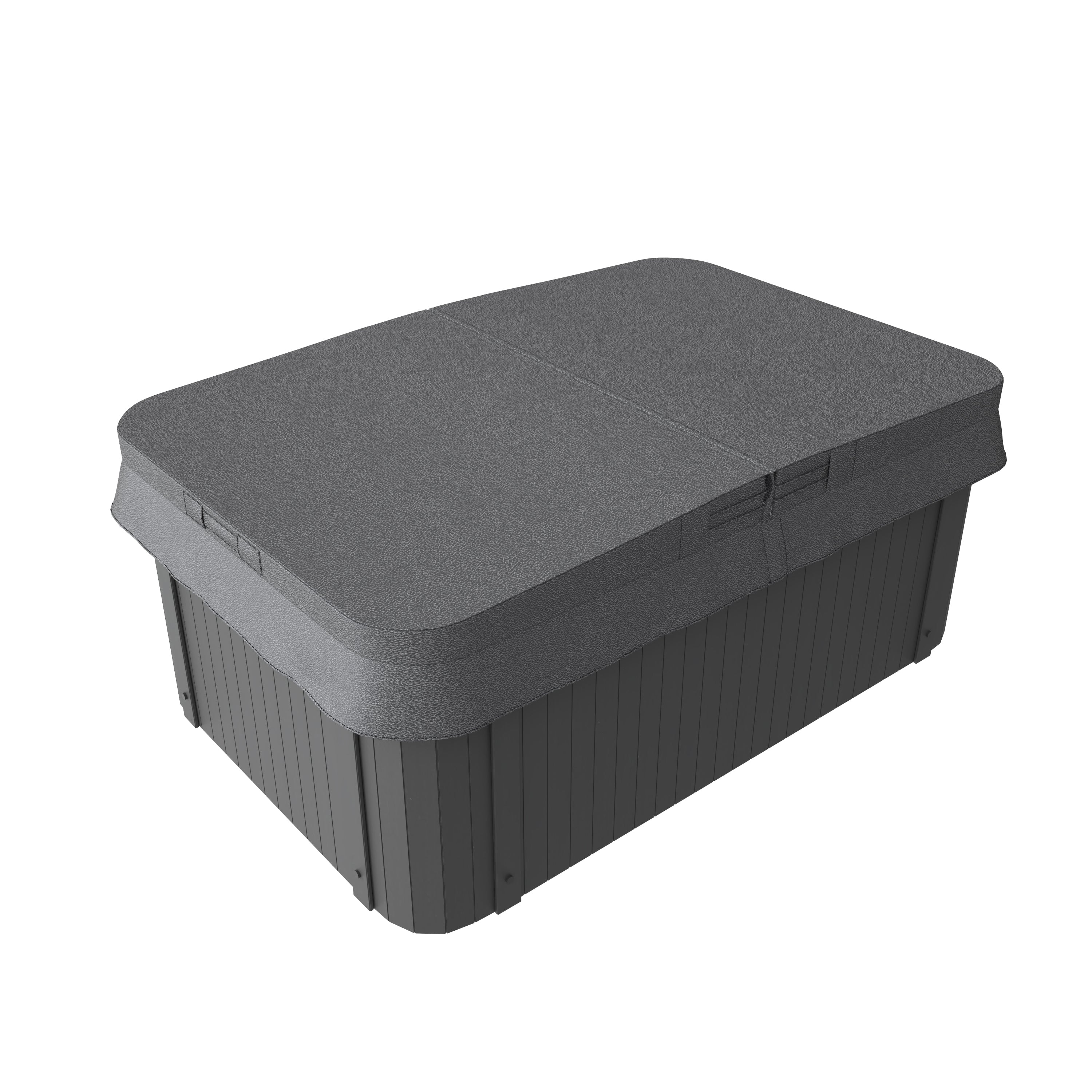Bañera de hidromasaje exterior SPLIT MÁRMOL BLANCO con cubierta 175x115x70 cm resistente a las heladas