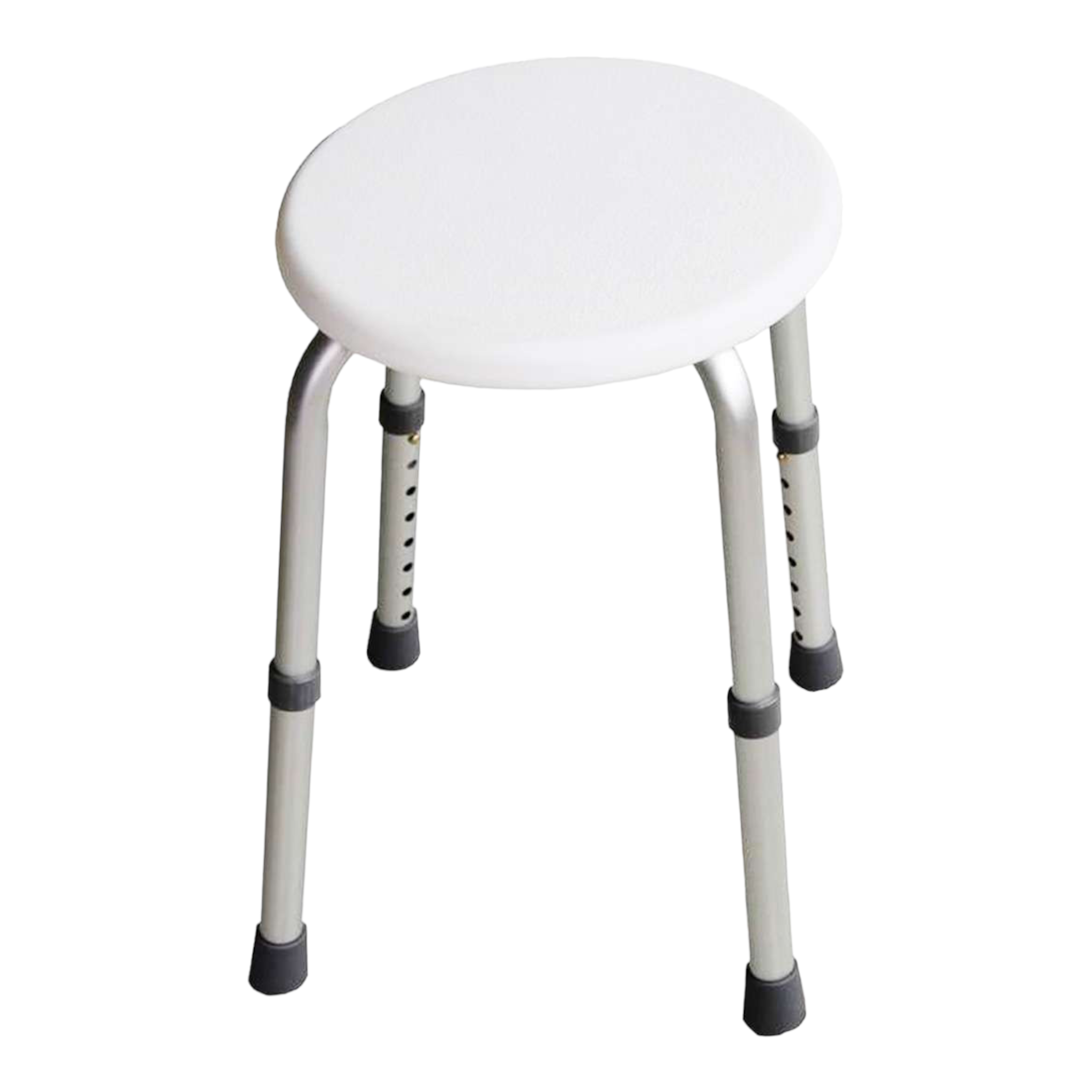 Shower stool round white