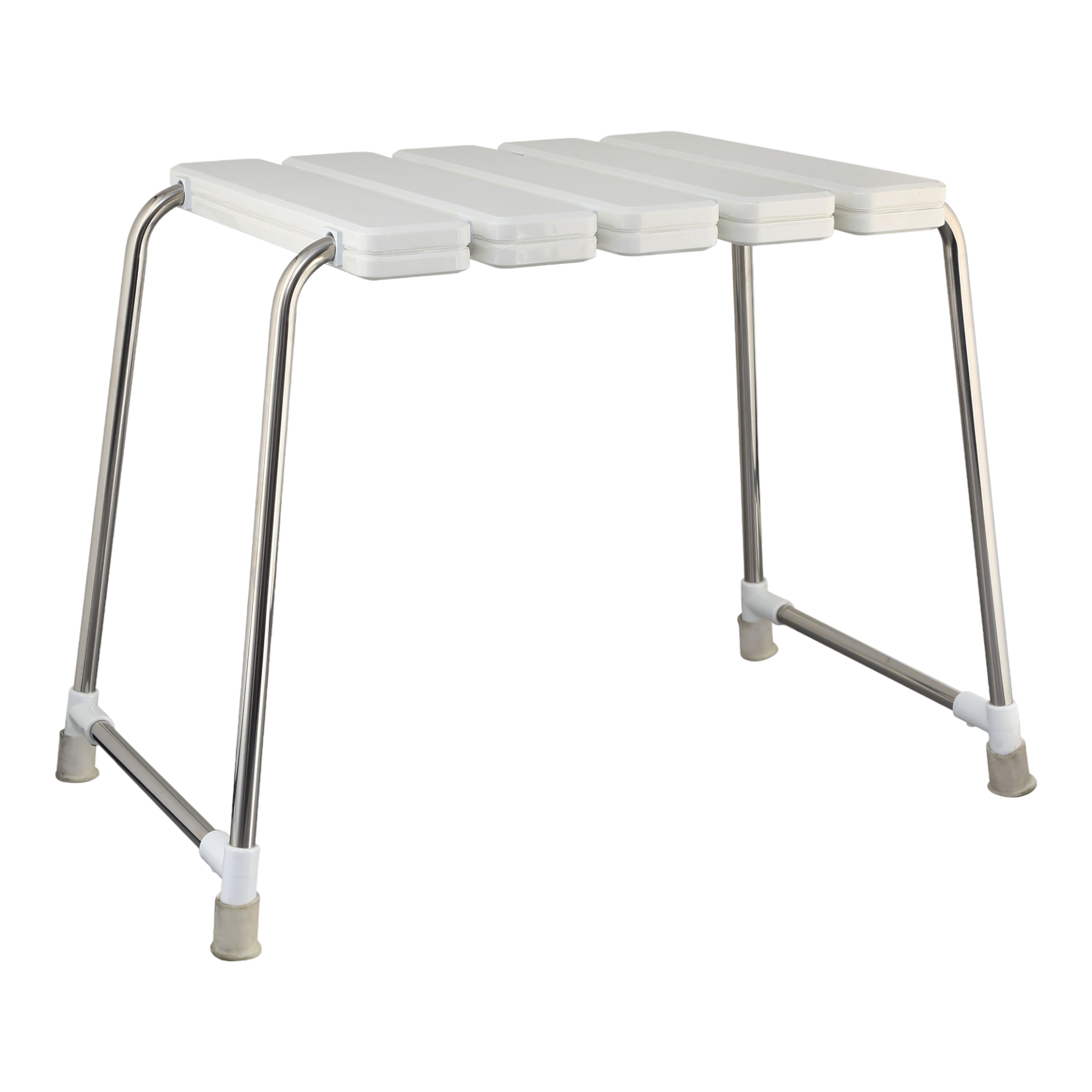 Square shower stool white