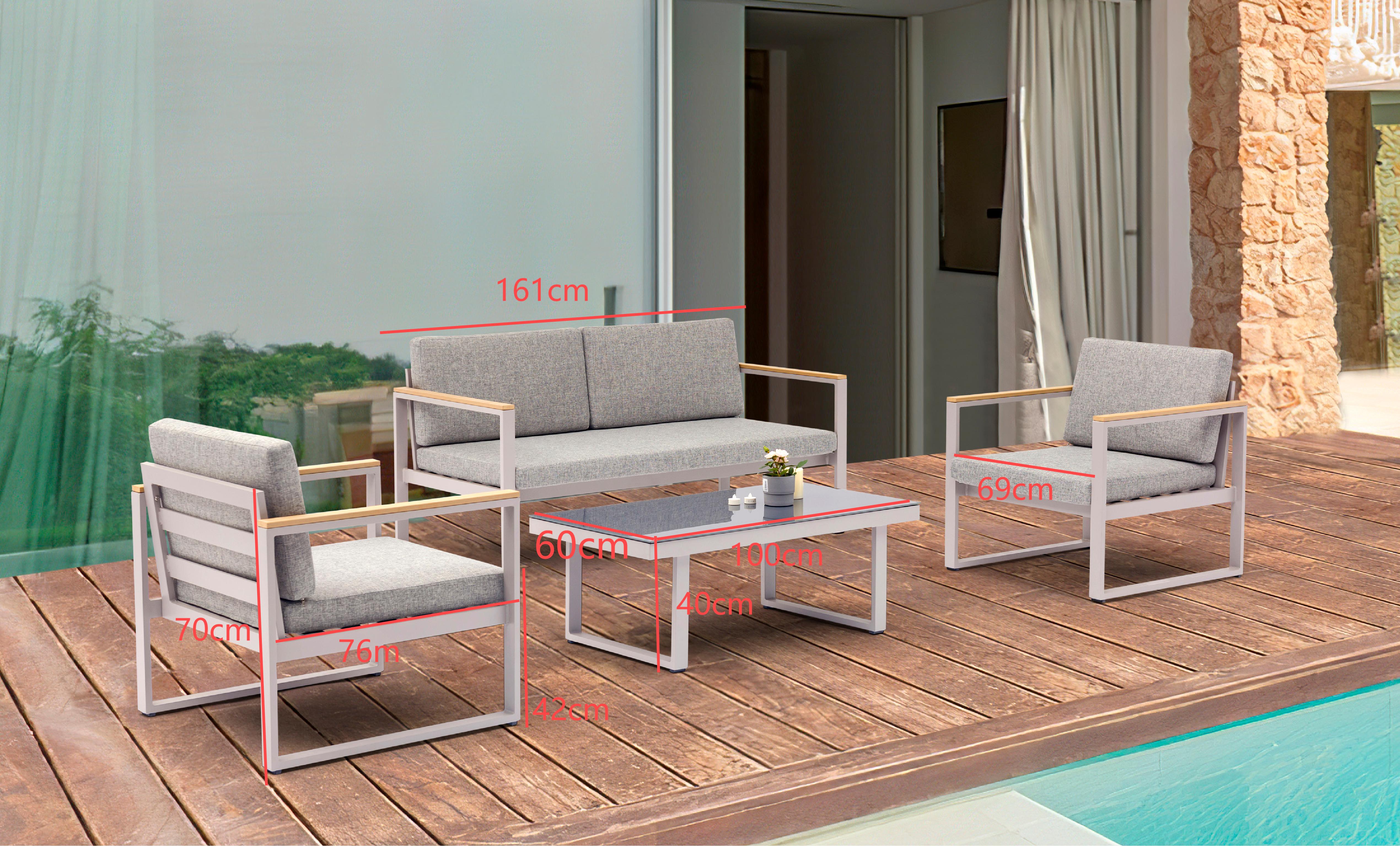 Conjunto de salón de jardín Marbella 4 piezas
