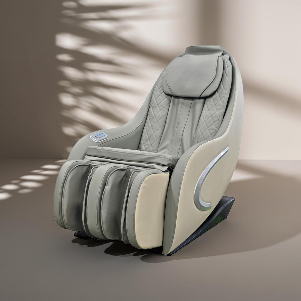 Sillón de masaje de lujo gris/beige
