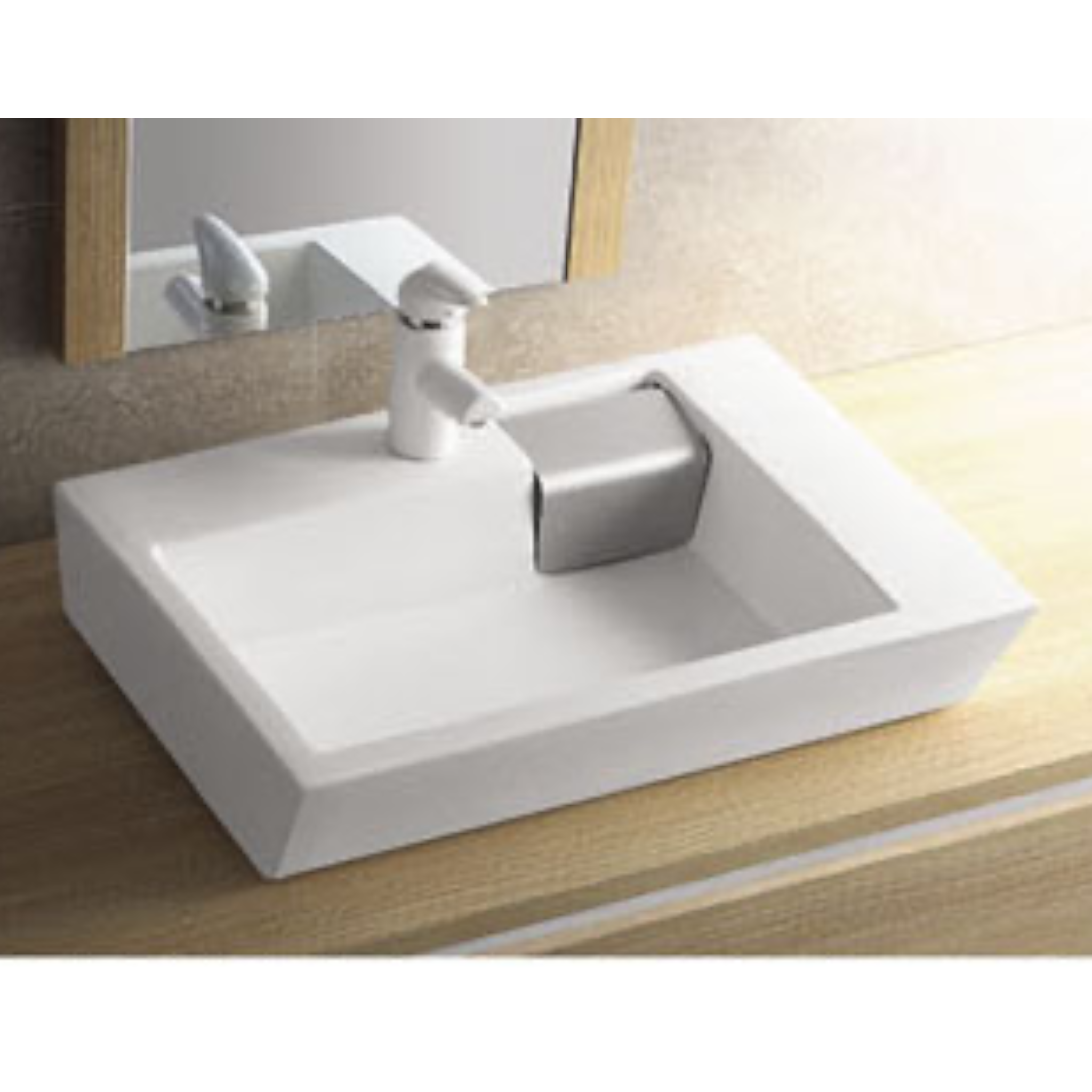 Lavabo de cerámica de superficie 64,5x44x16 cm